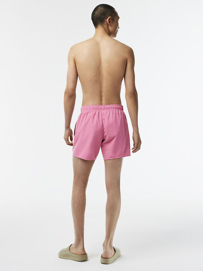 Light Quick-Dry Swim Shorts in Reseda Pink & Green