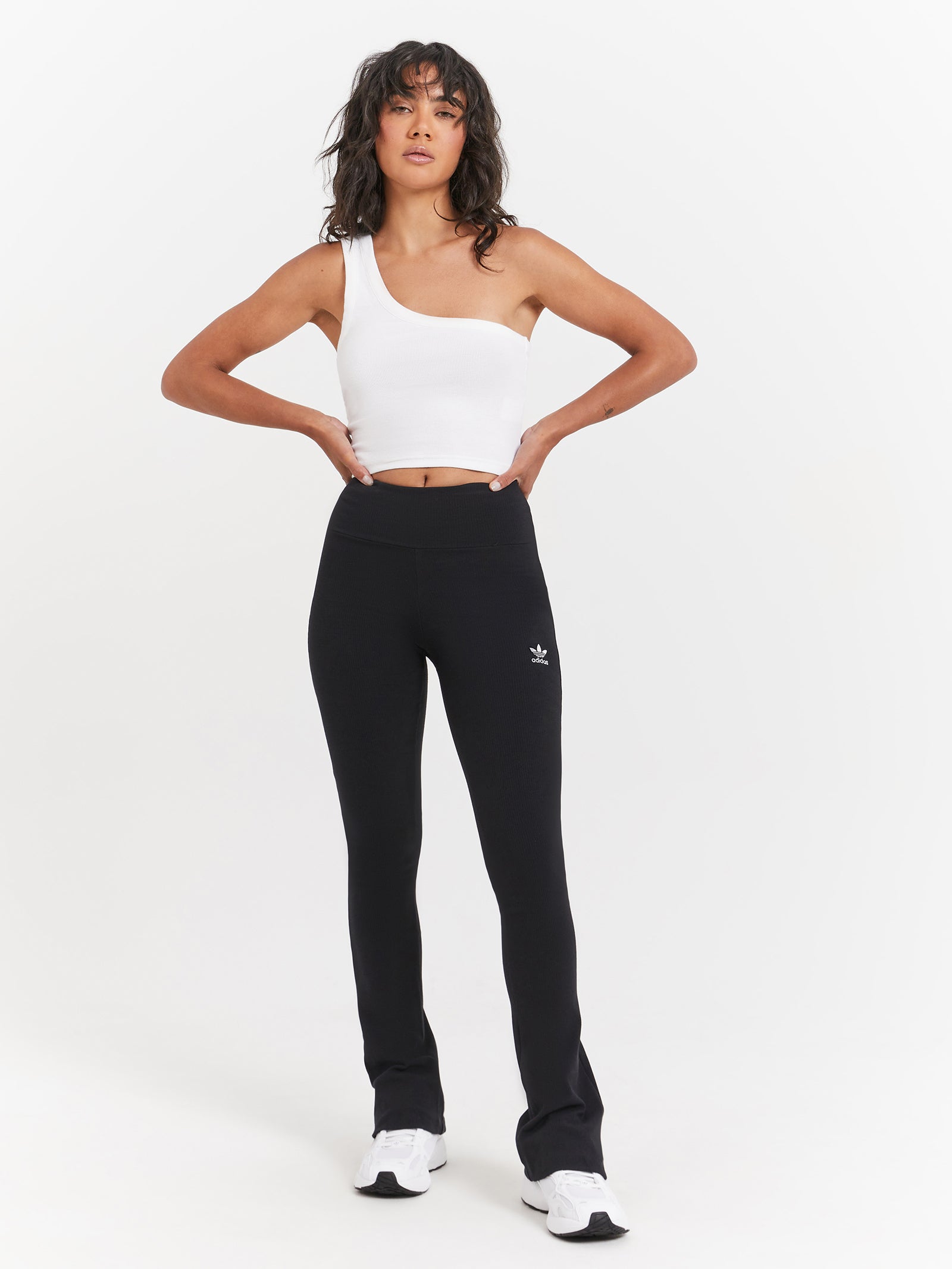 Essentials Rib Flared Pants in Black