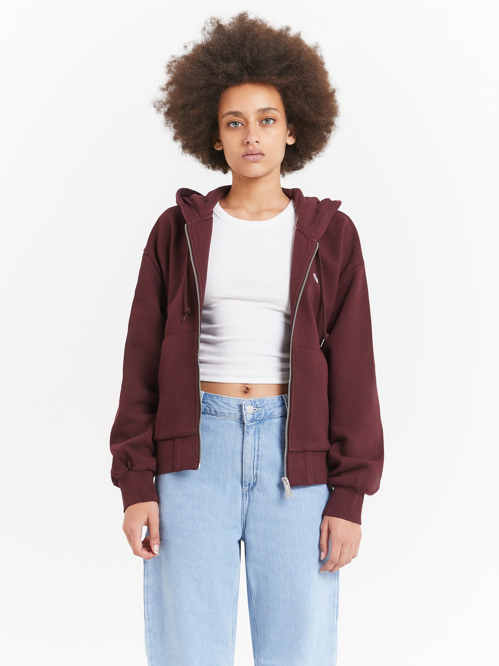 Hooded Casey Jacket in Dark Red