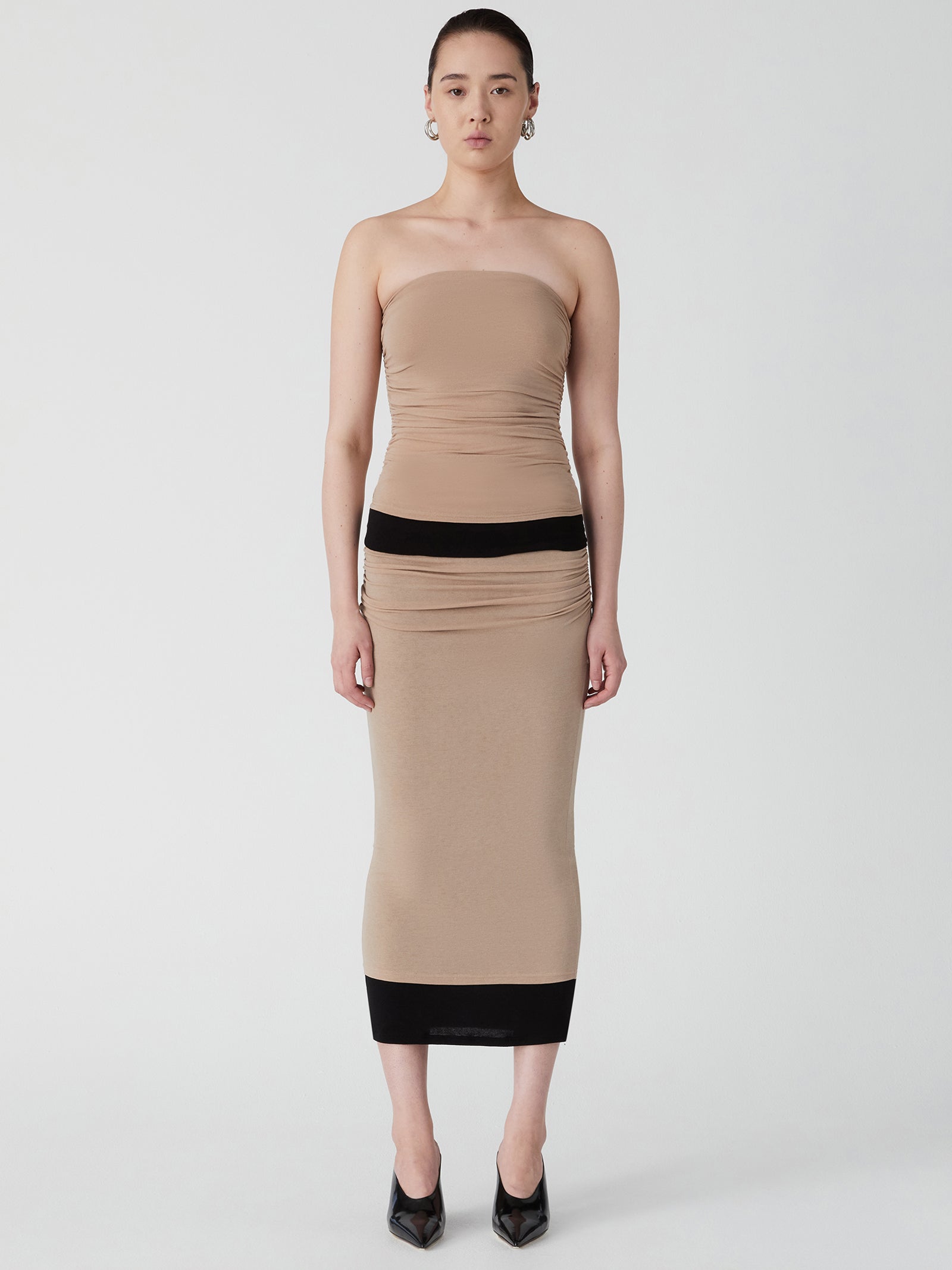 Auden Skirt in Pecan Brown & Black