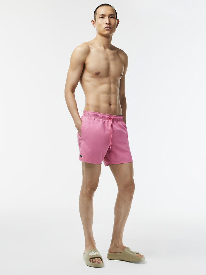 Light Quick-Dry Swim Shorts in Reseda Pink & Green