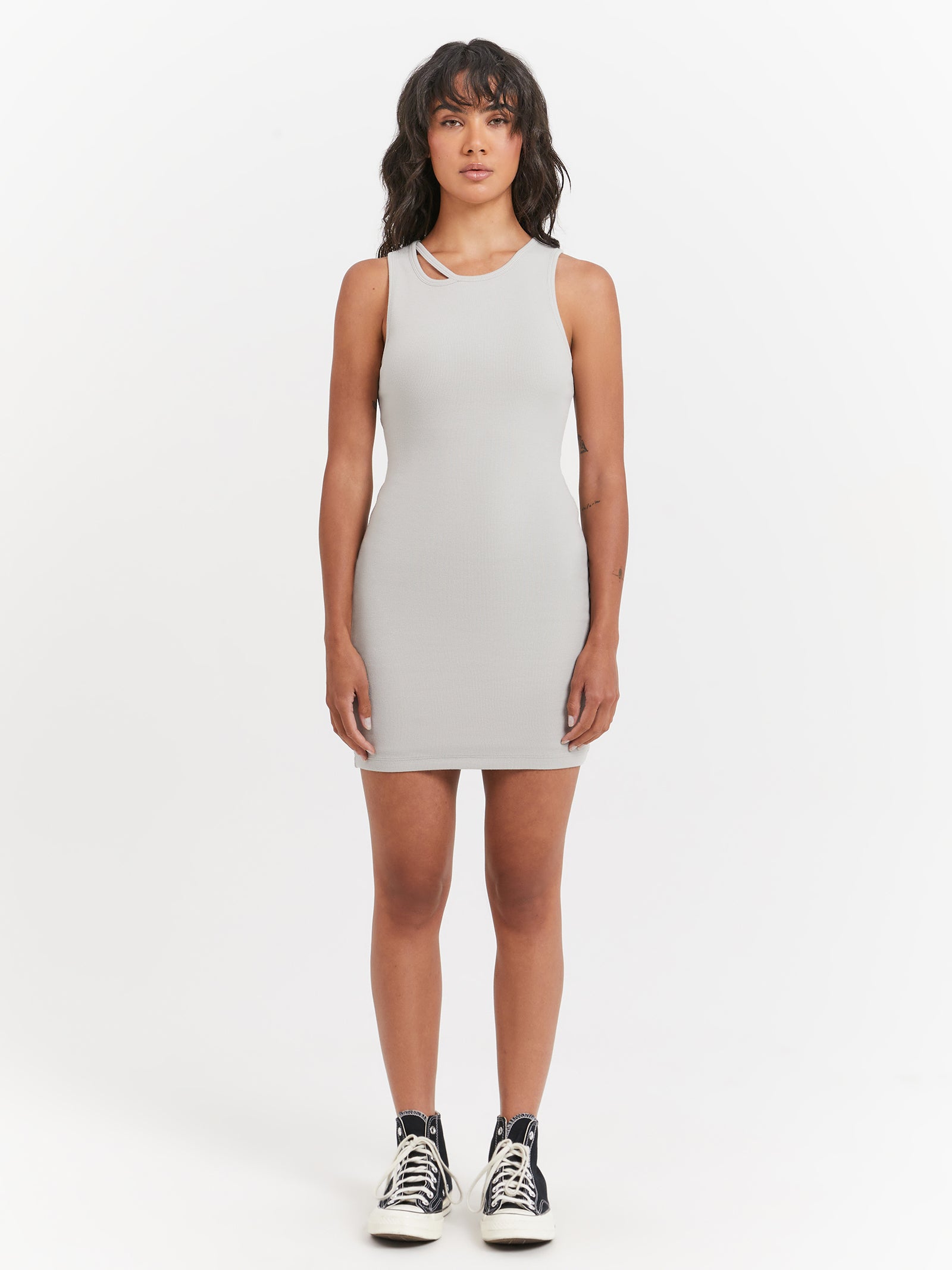 Leah Mini Dress in Silver