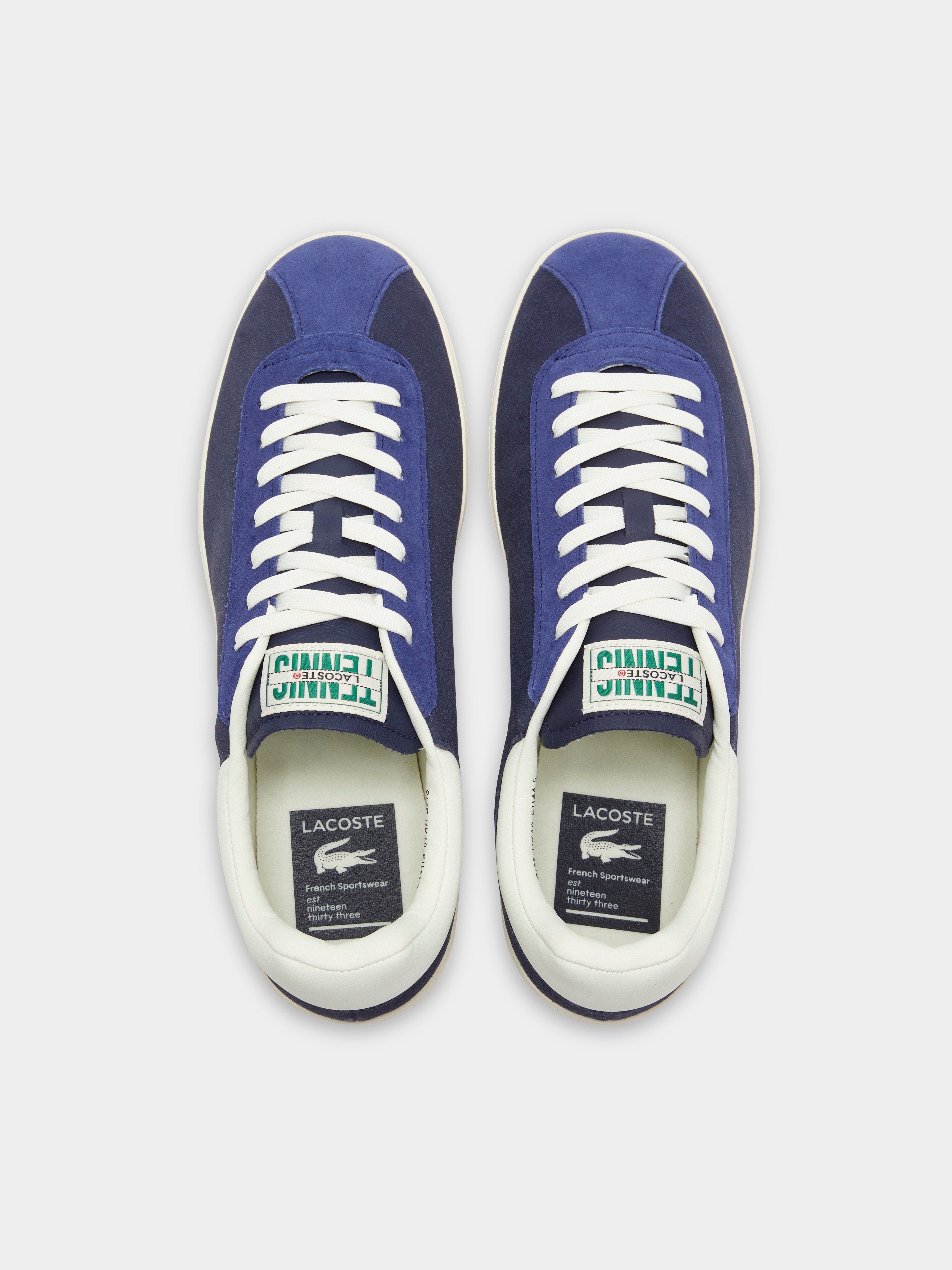 Mens Baseshot Premium Suede Sneakers in Navy & Off White