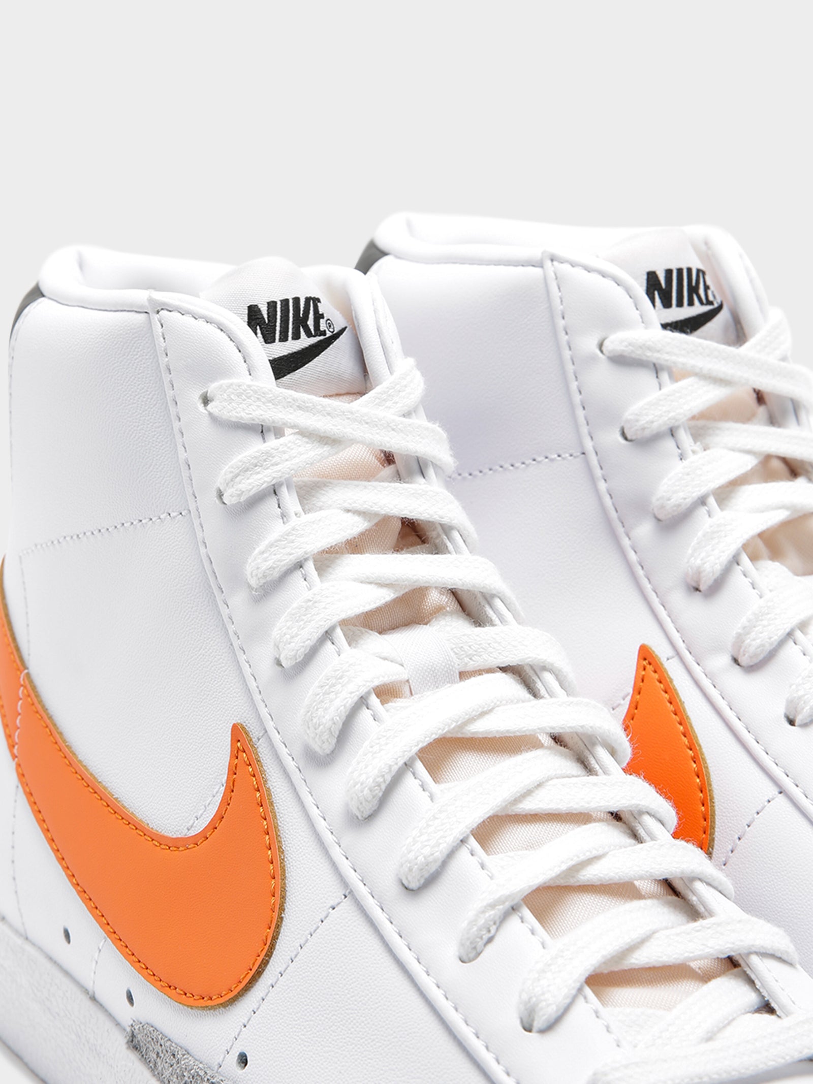 Mens Blazer Mid 77' Sneakers in White & Orange