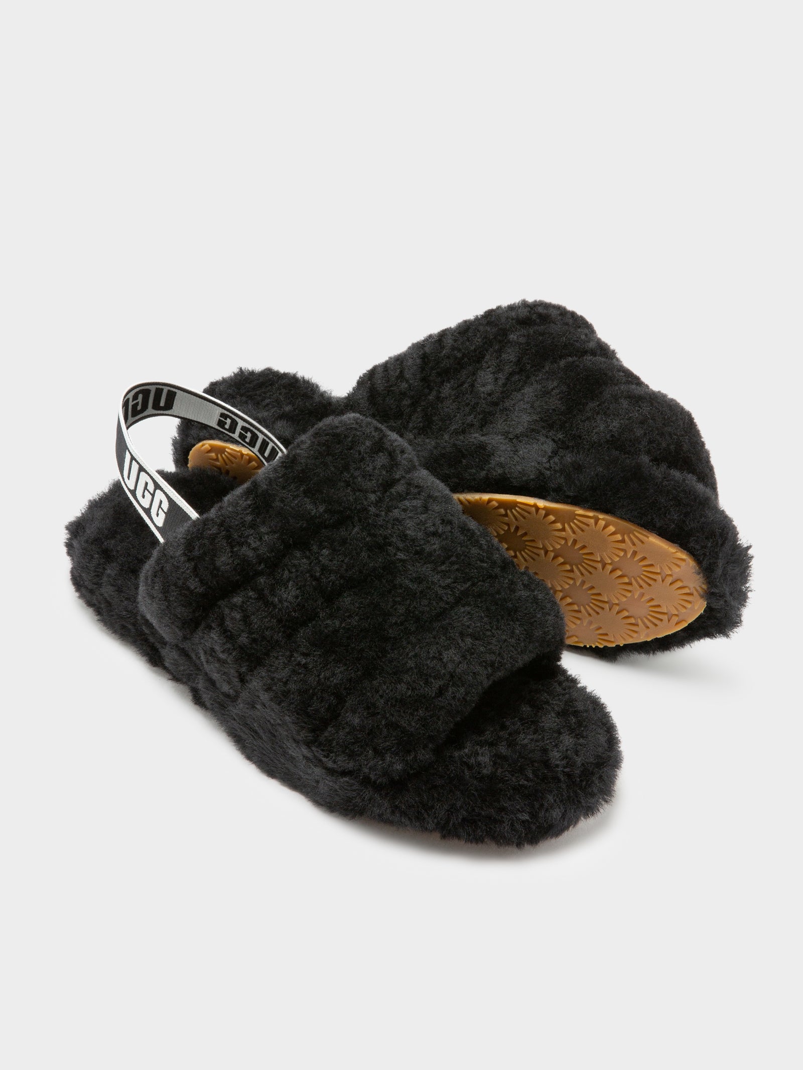 Womens Fluff Yeah Slides in Black