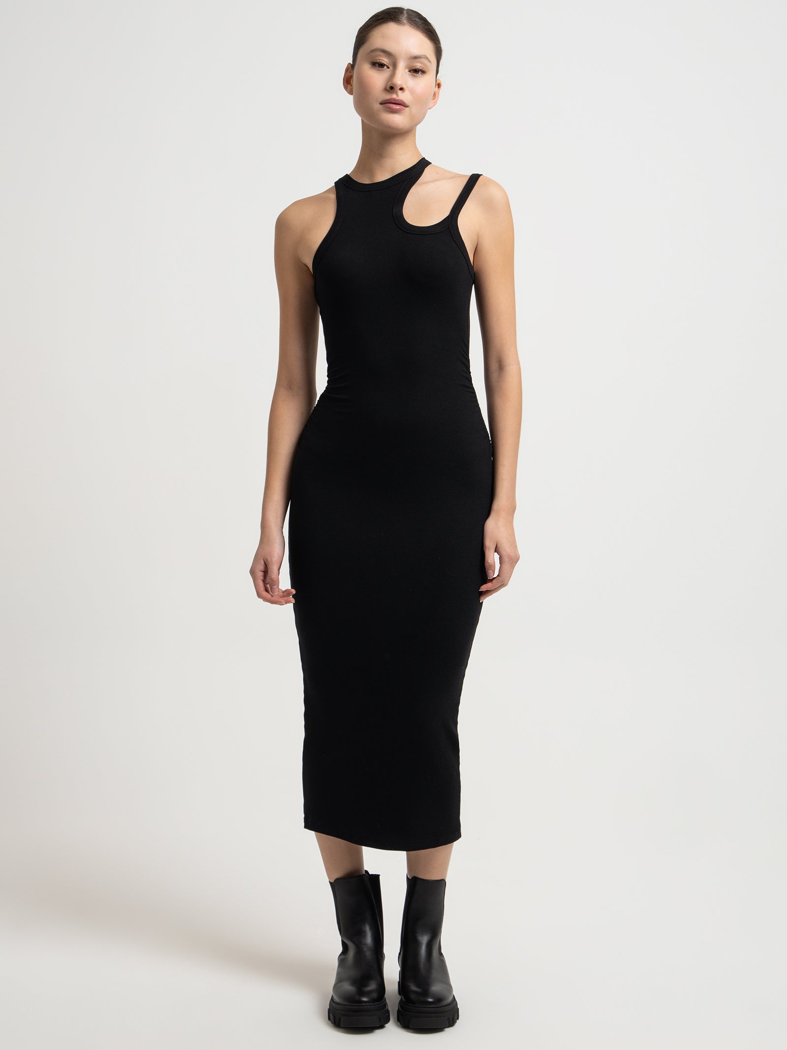 Cruz Rib Dress in Black