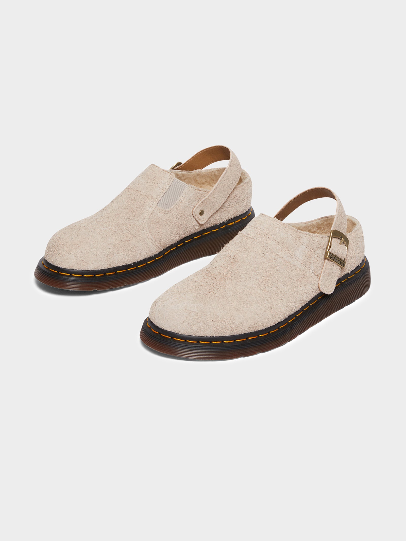 Unisex Isham Buckle Mule in Vintage Long Napped Suede