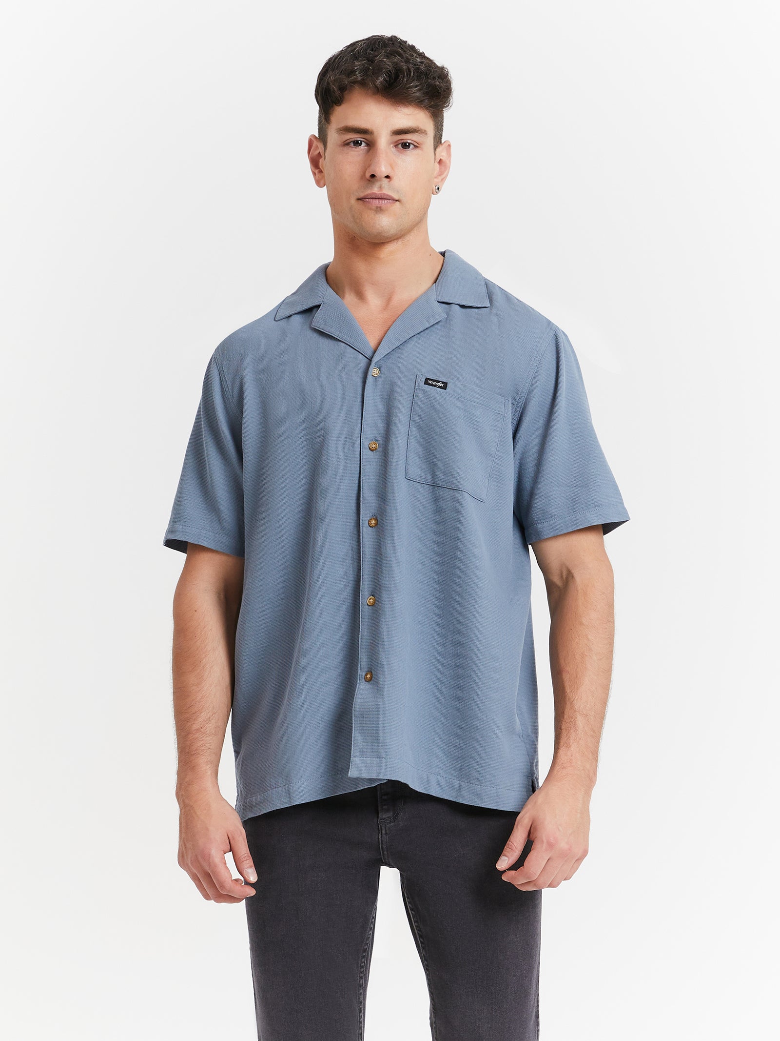 Resort Waffle Shirt in Flint Stone