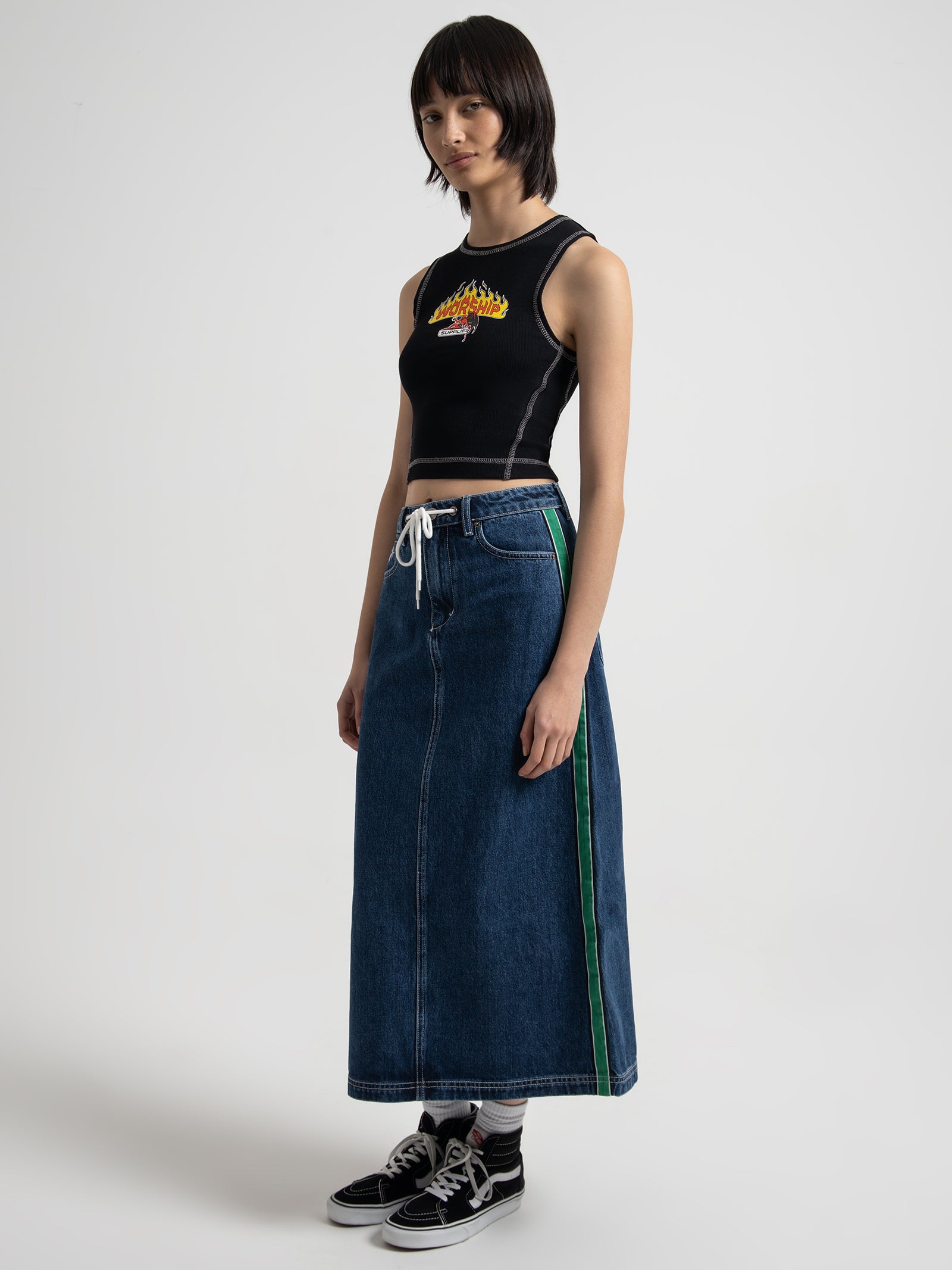 Trasher Maxi Skirt in Worship Blue