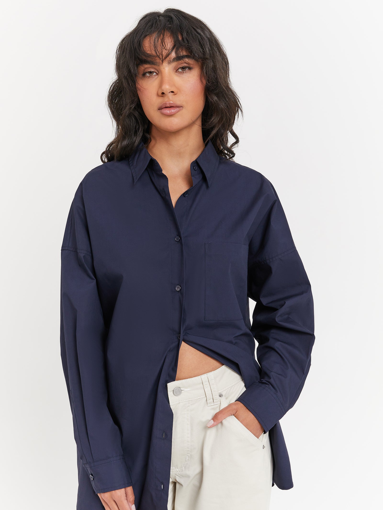 Anni Oversized Shirt in Navy