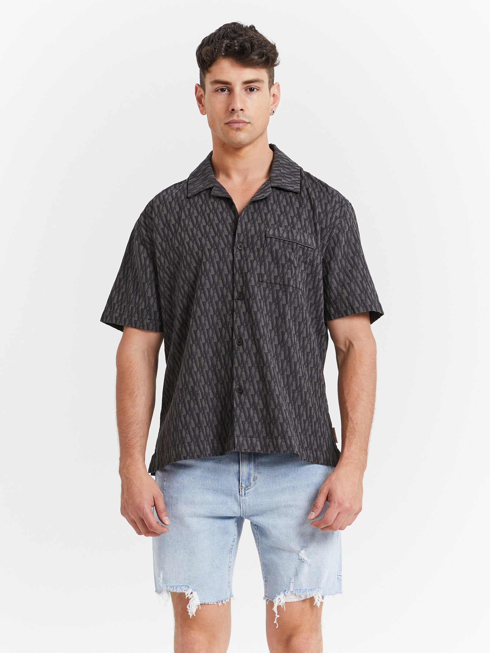 Cartel Monogram Shirt in Black Monogram