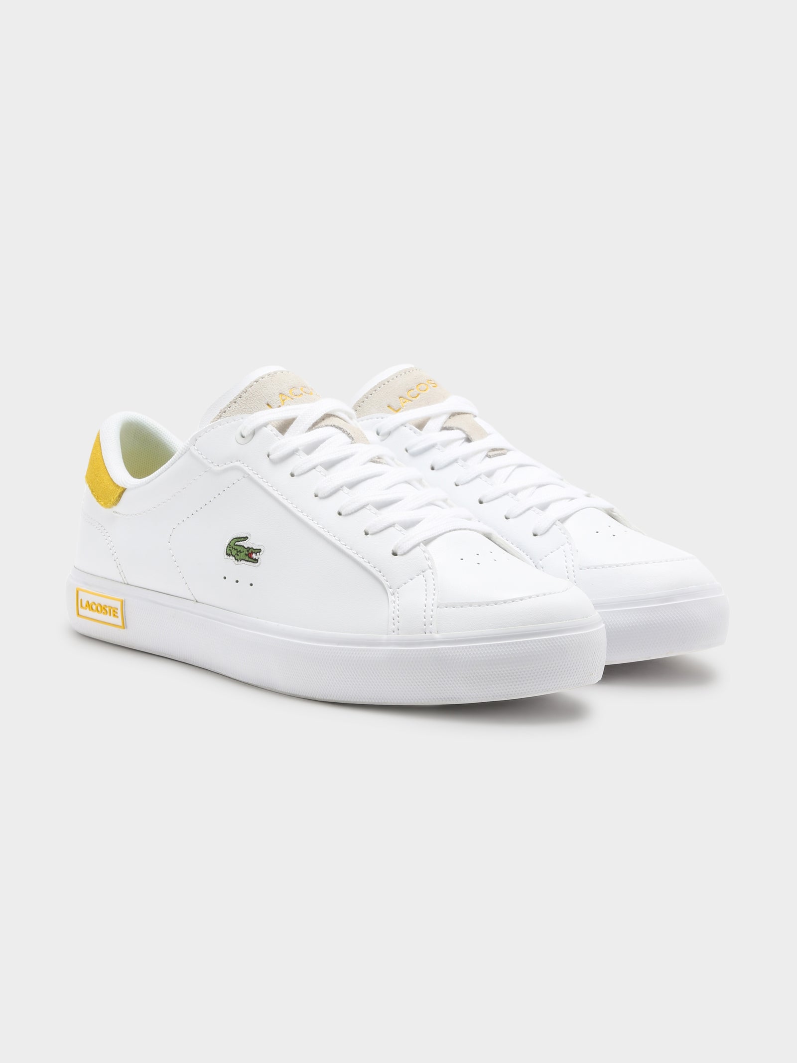 Womens Powercourt 123 Sneakers in White & Yellow