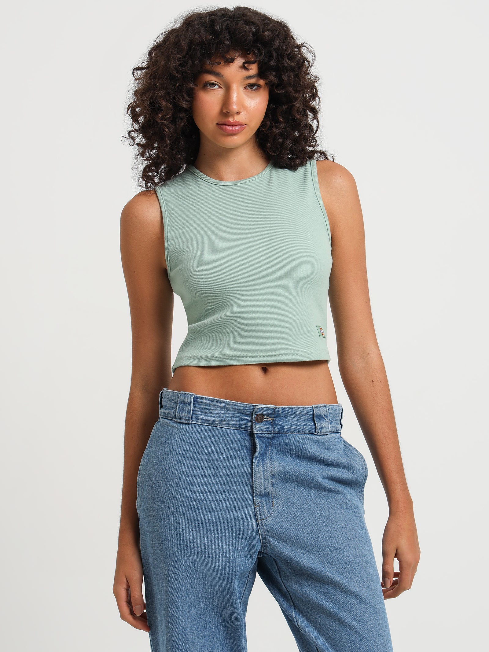 Essential Rib Crop Muscle in Jade