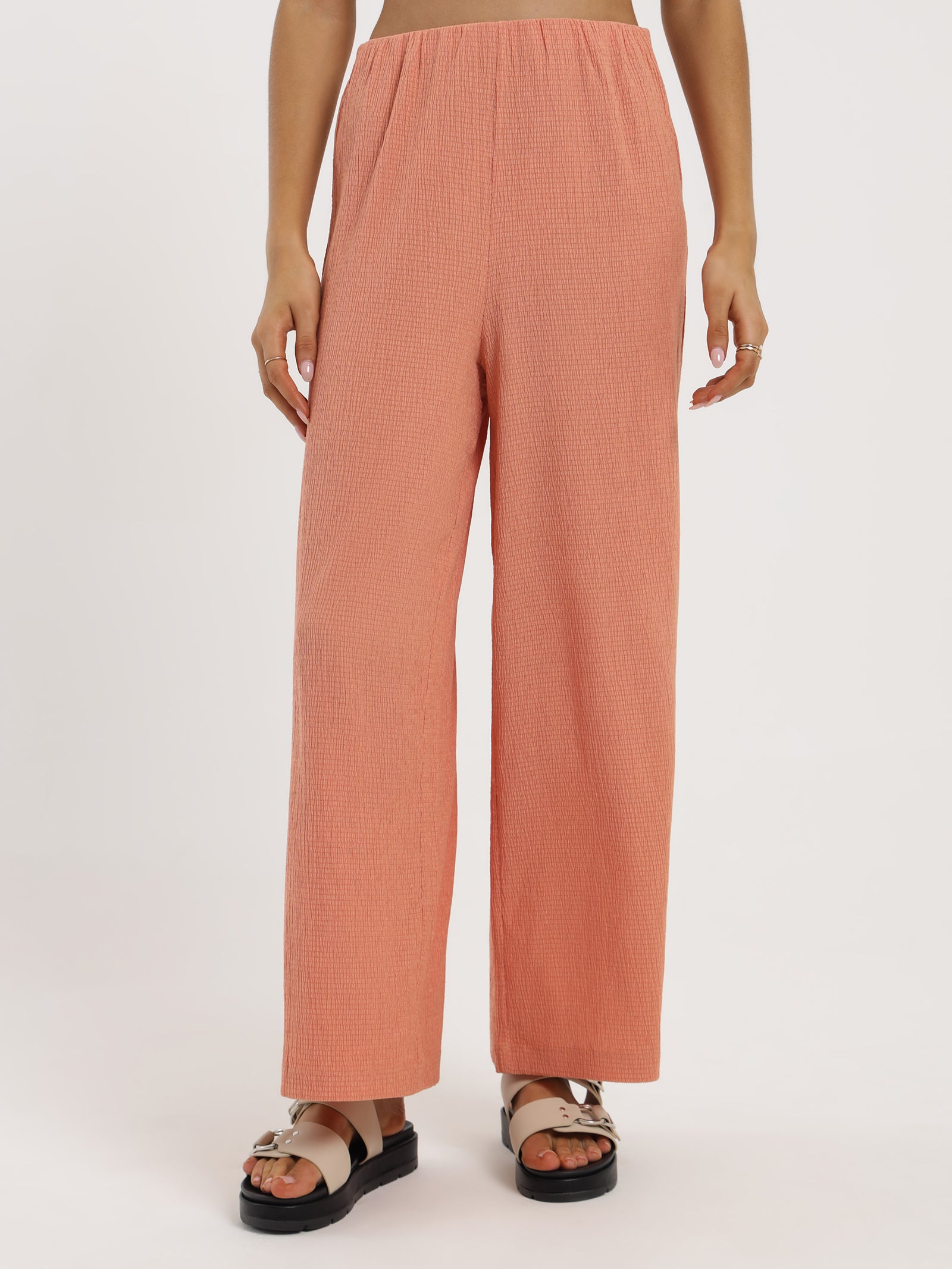 Amber Crinkle Culottes in Grapefruit