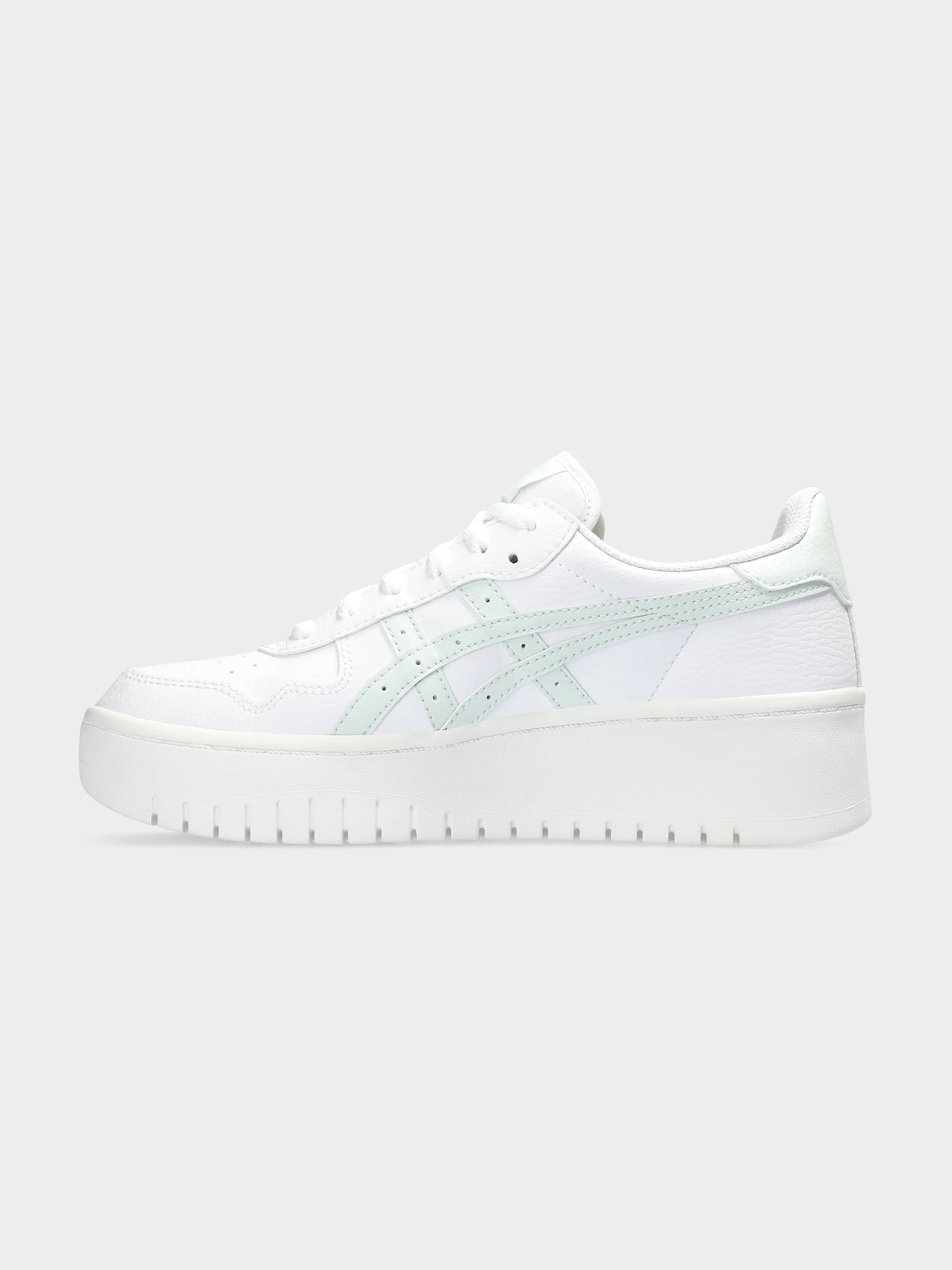 Womens Japan Platform Sneakers in White & Aqua