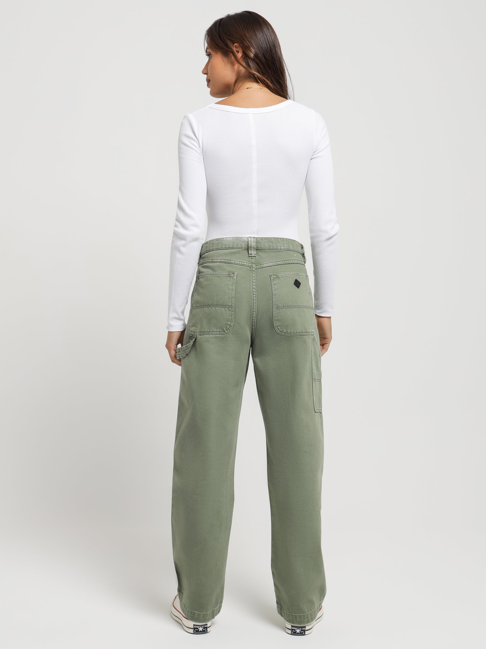 A Slouch Carpenter Jeans in Faded Army Green