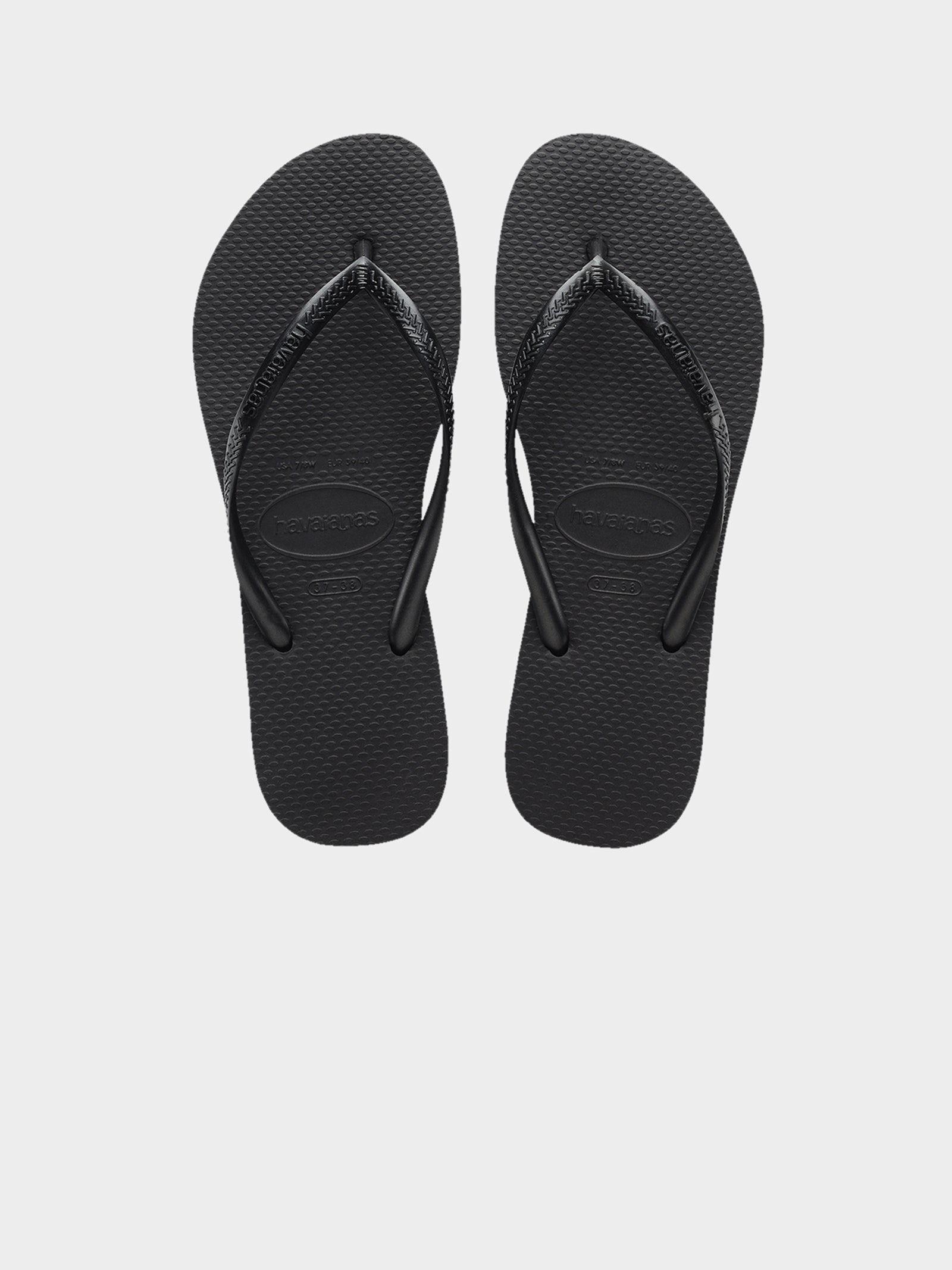 Unisex Slim Basic Thongs in Black