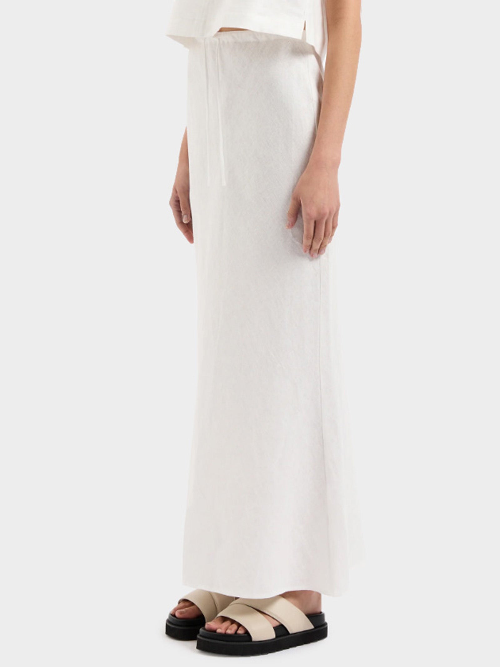 Amani Linen Skirt in White