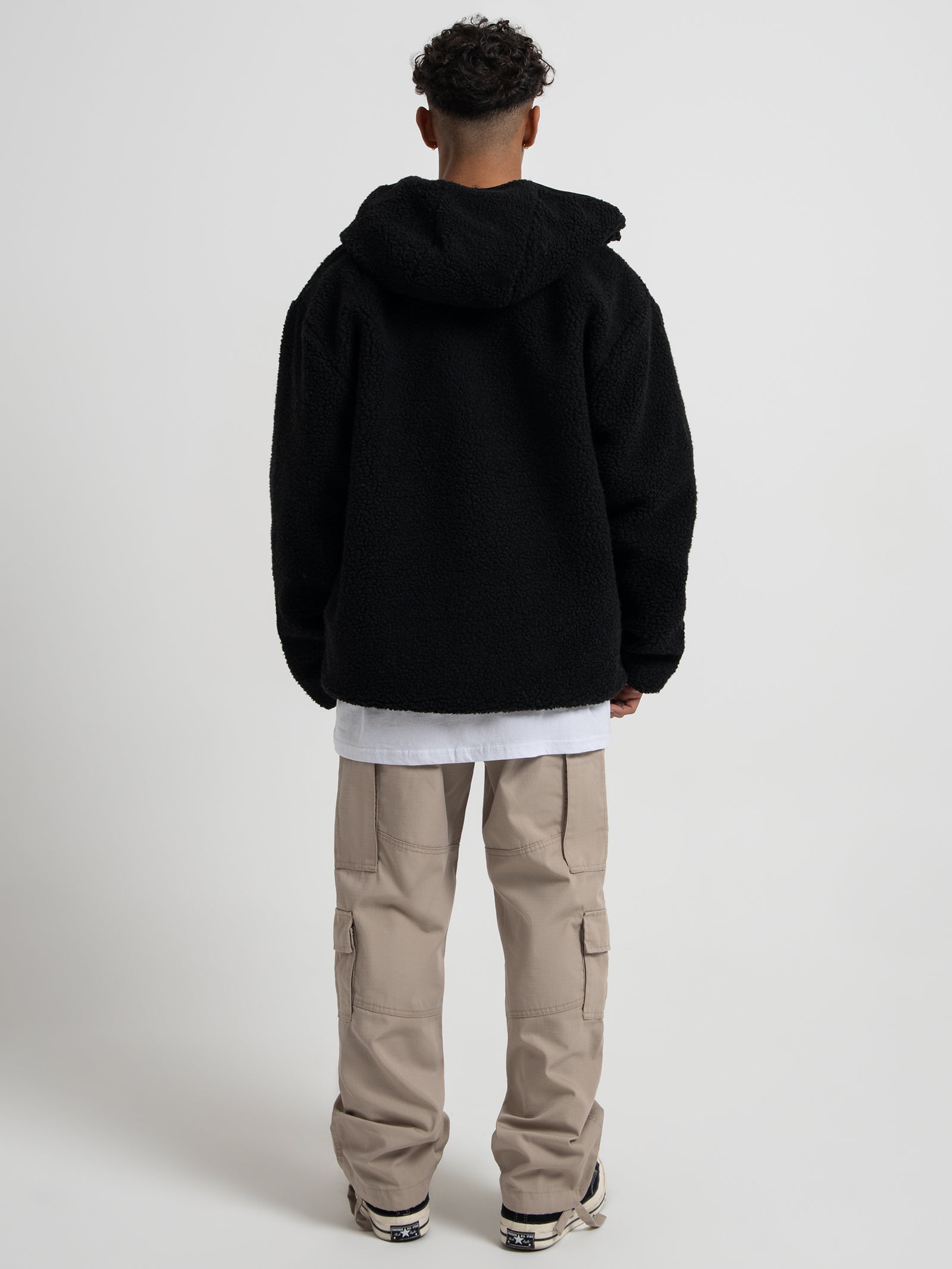 Reversible Sherpa Jacket in Black