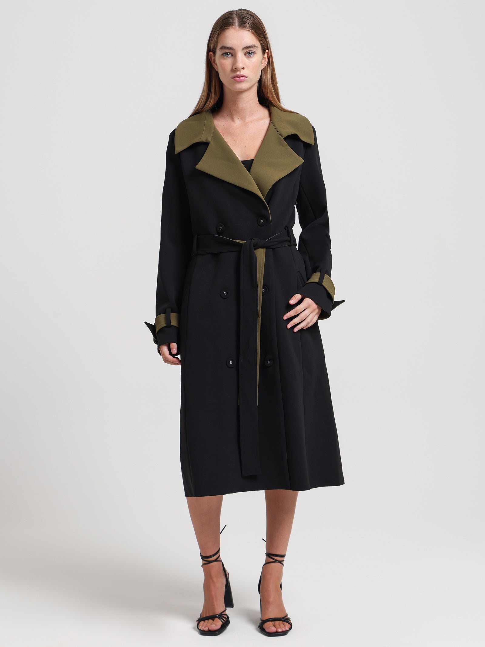 Danoi Trenchcoat Black & Khaki