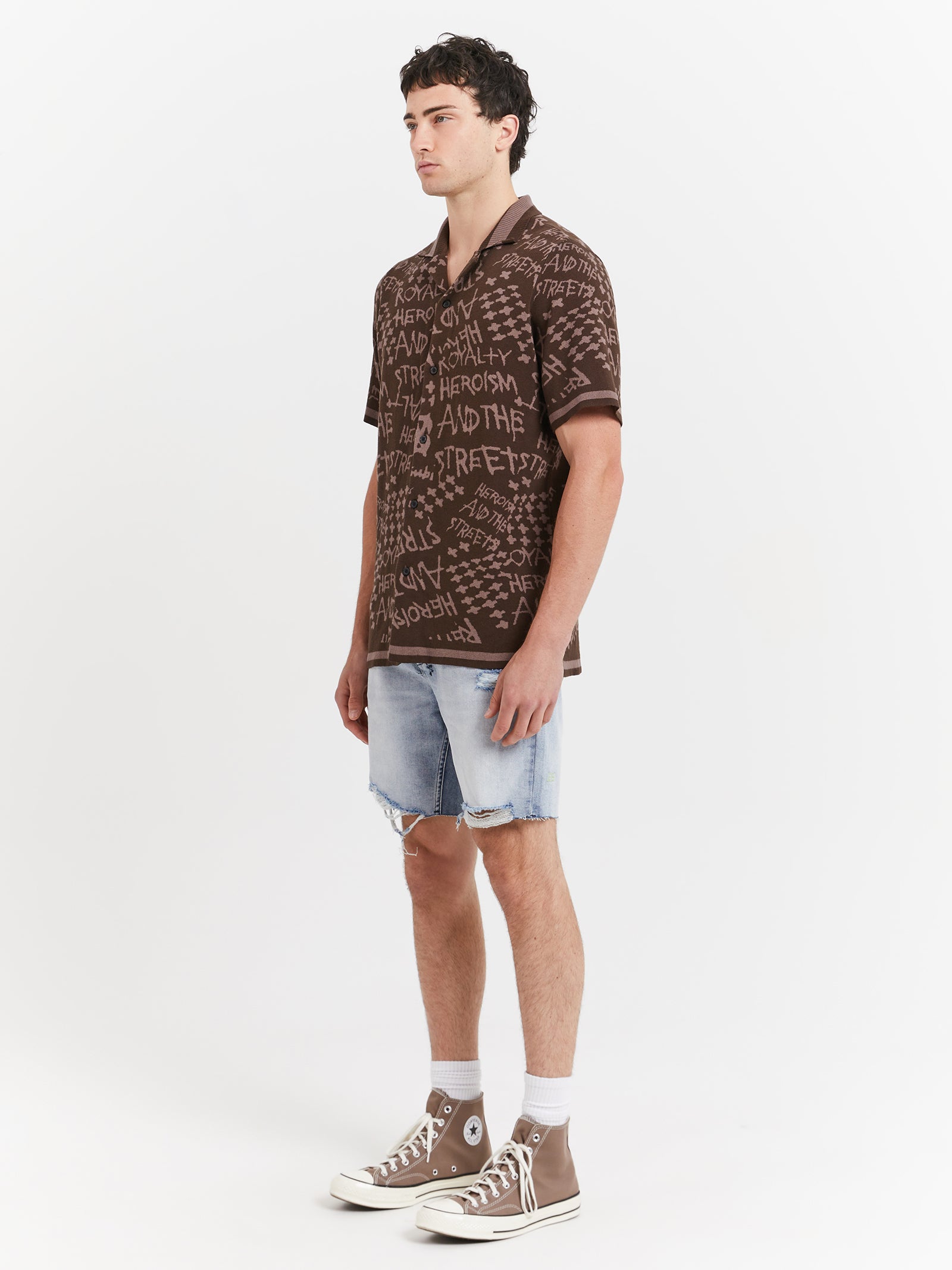 Heroism Knit Resort Short Sleeve Shirt in Java