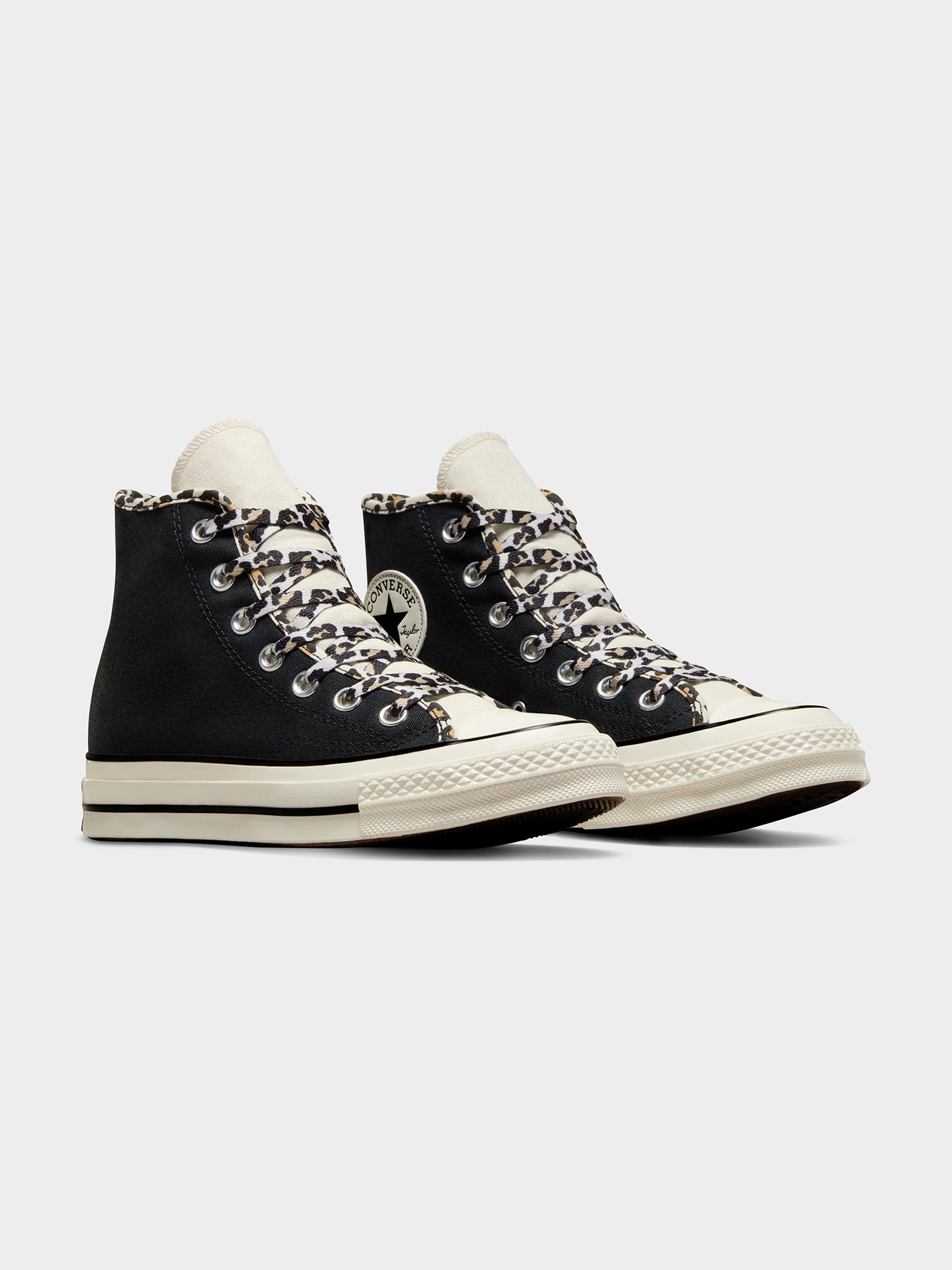 Womens Chuck 70 Leopard Love High Top Sneakers in Black