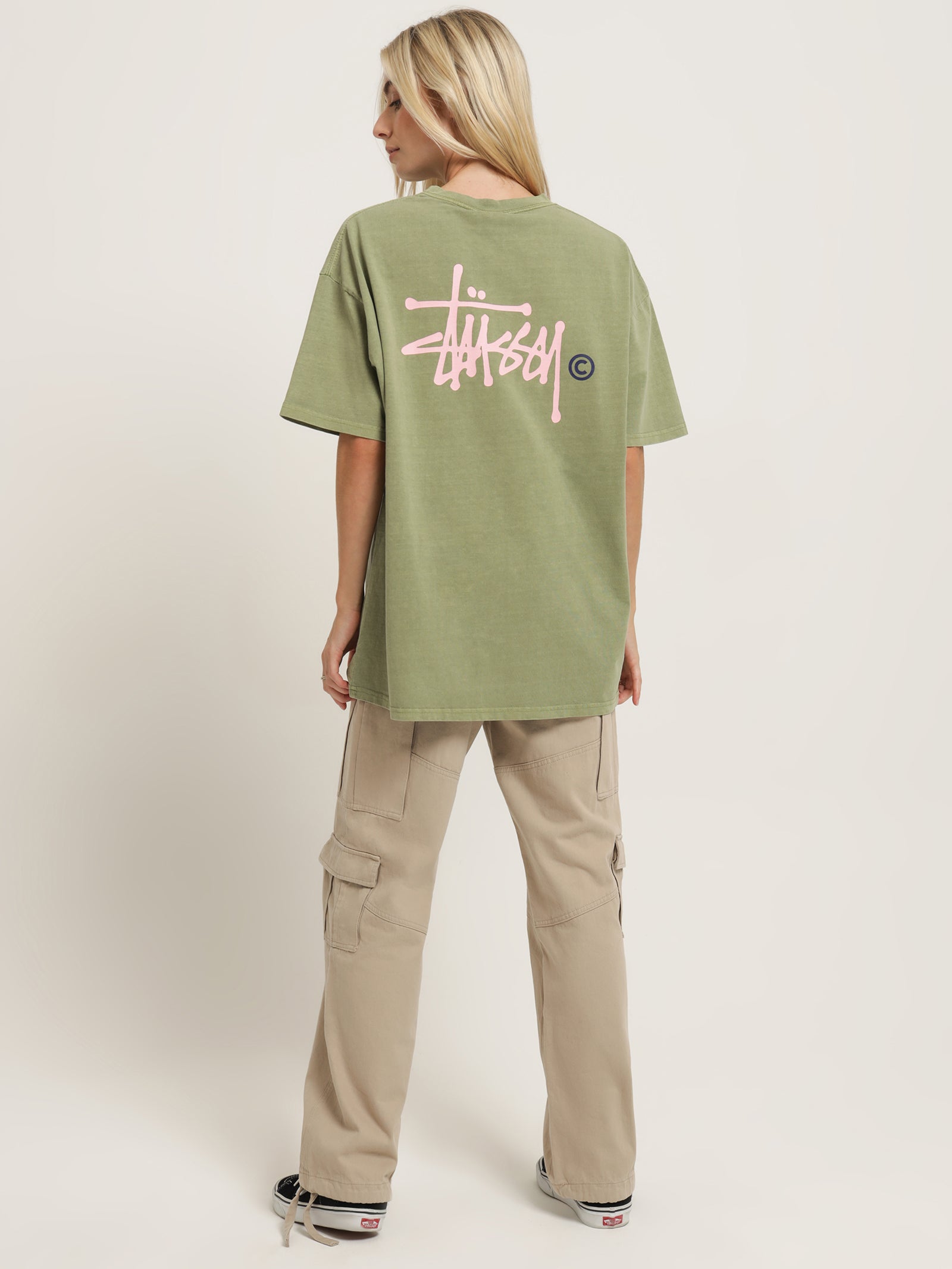 Graffiti Pigment T-Shirt in Moss Green