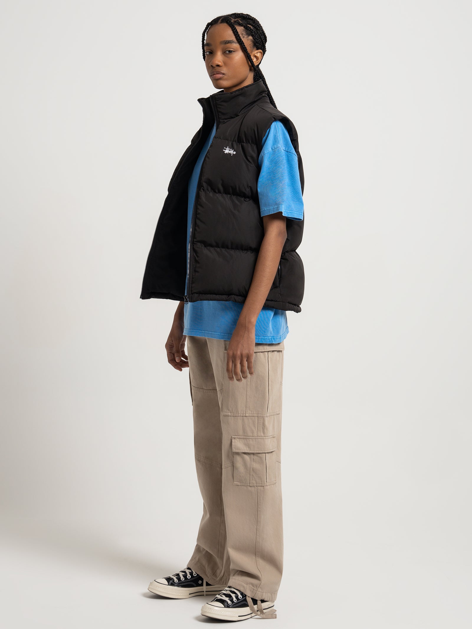 Graffiti Puffer Vest in Black