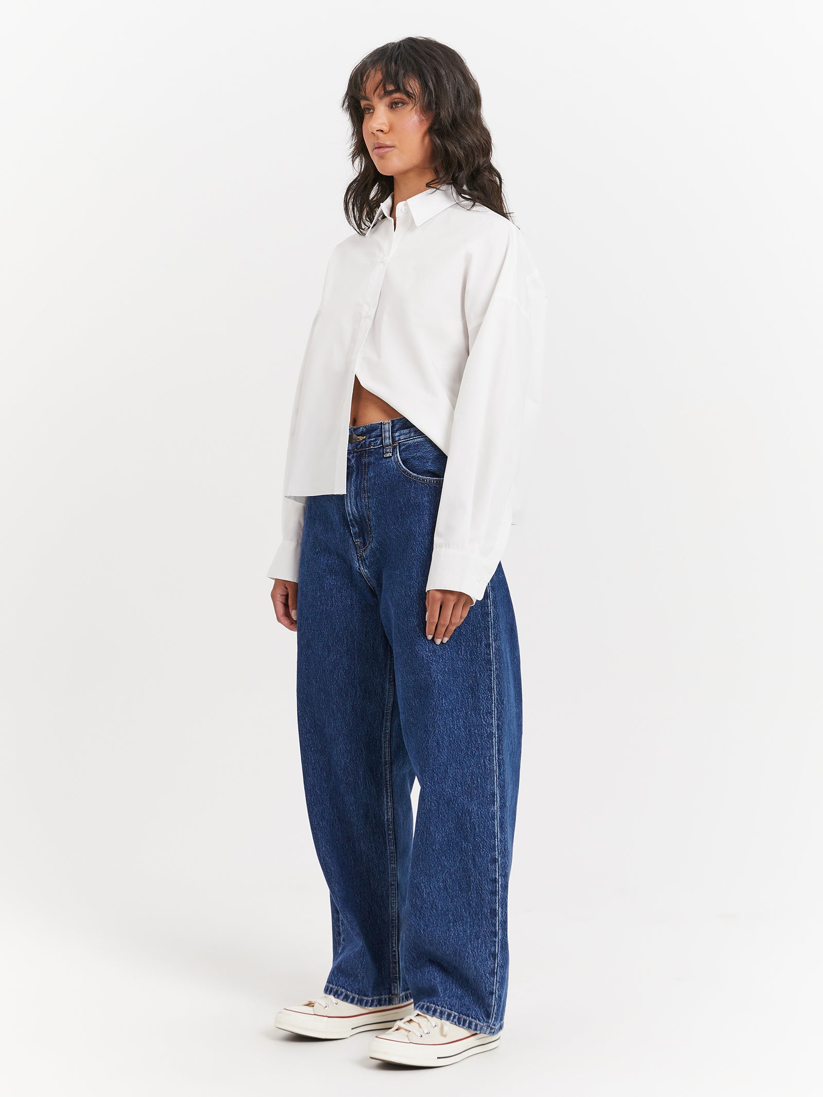 Lukea Cropped Shirt in Off White