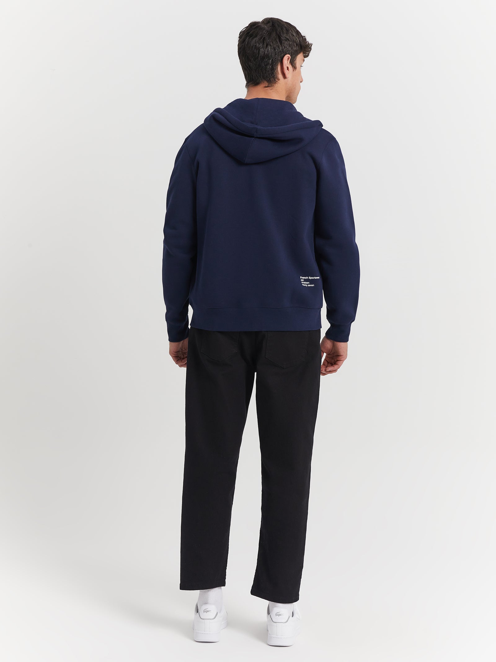 Soft Branding Zip Front Sweat in Navy