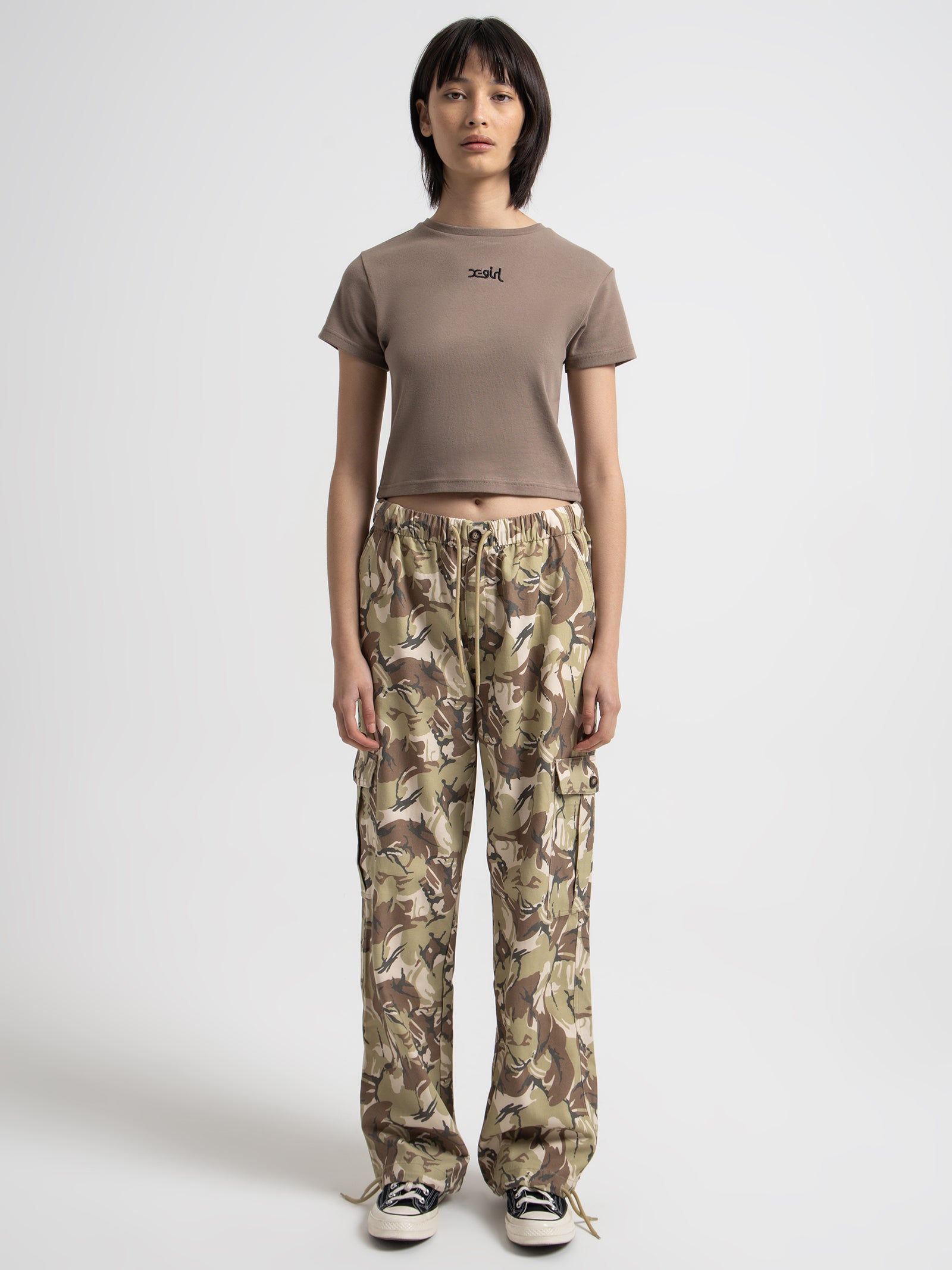 Camo Cargo Pants in Beige