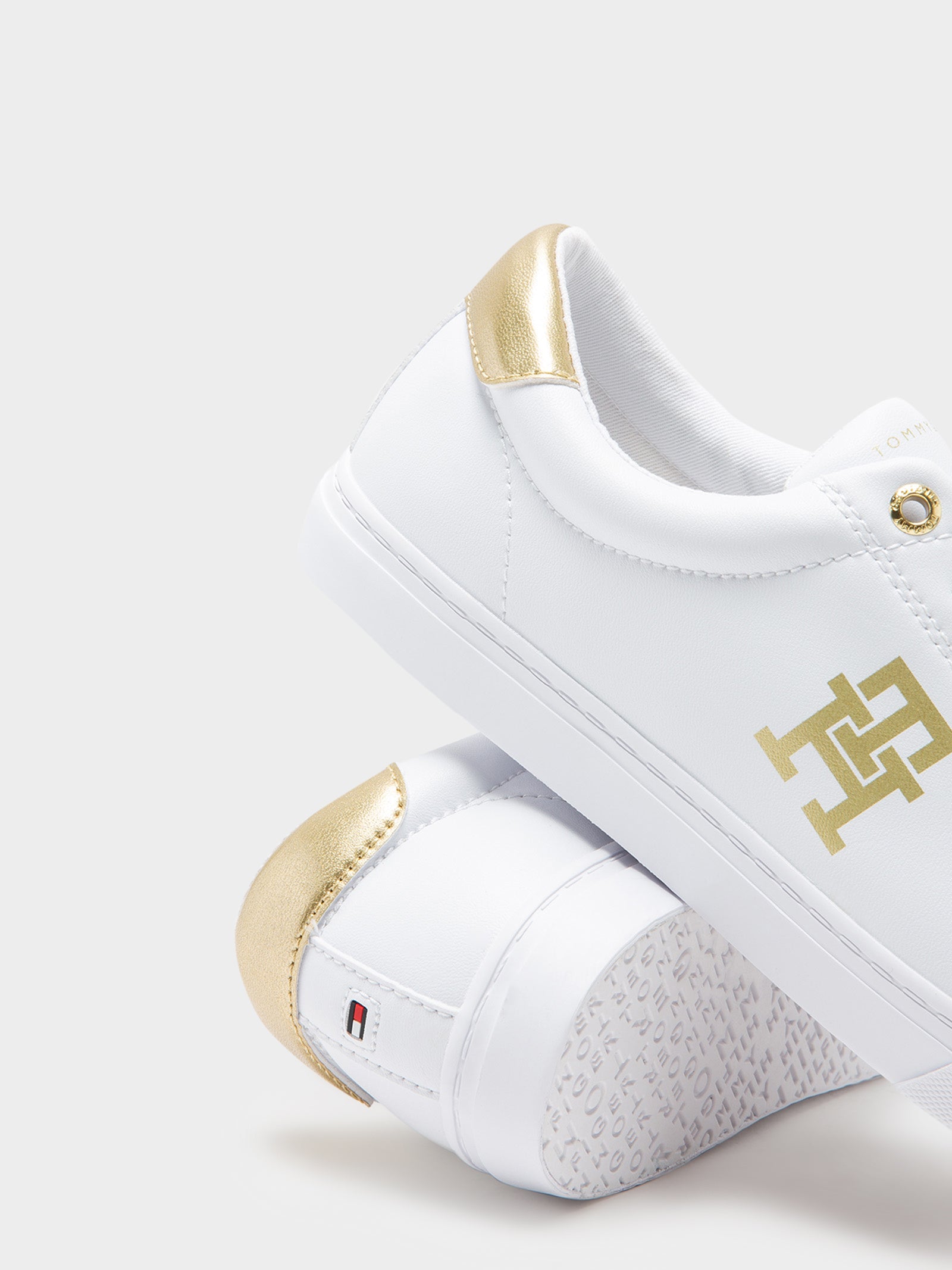 Womens Gold Crest Sneakers in White