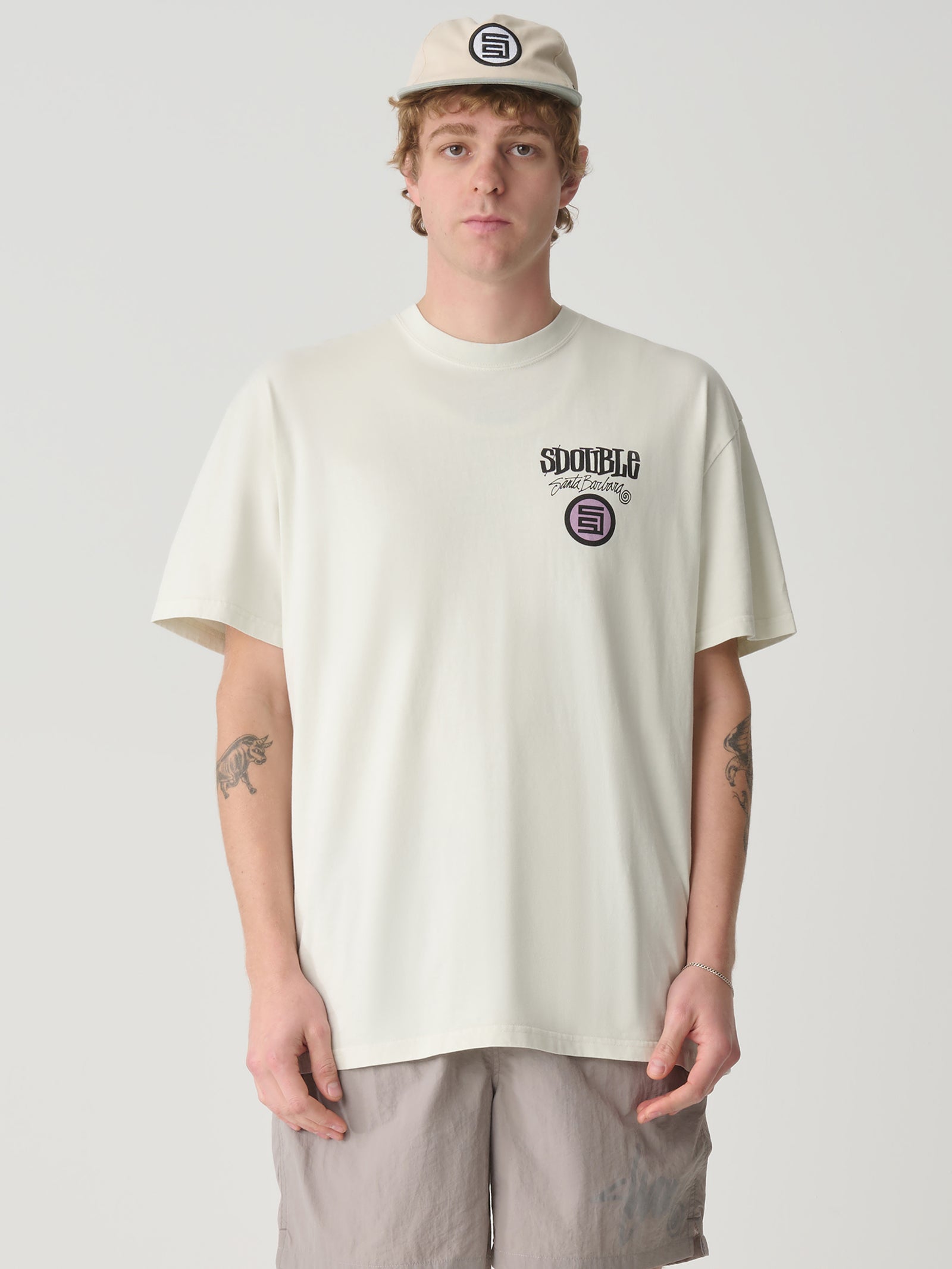 Combo Platter Tee In Washed White