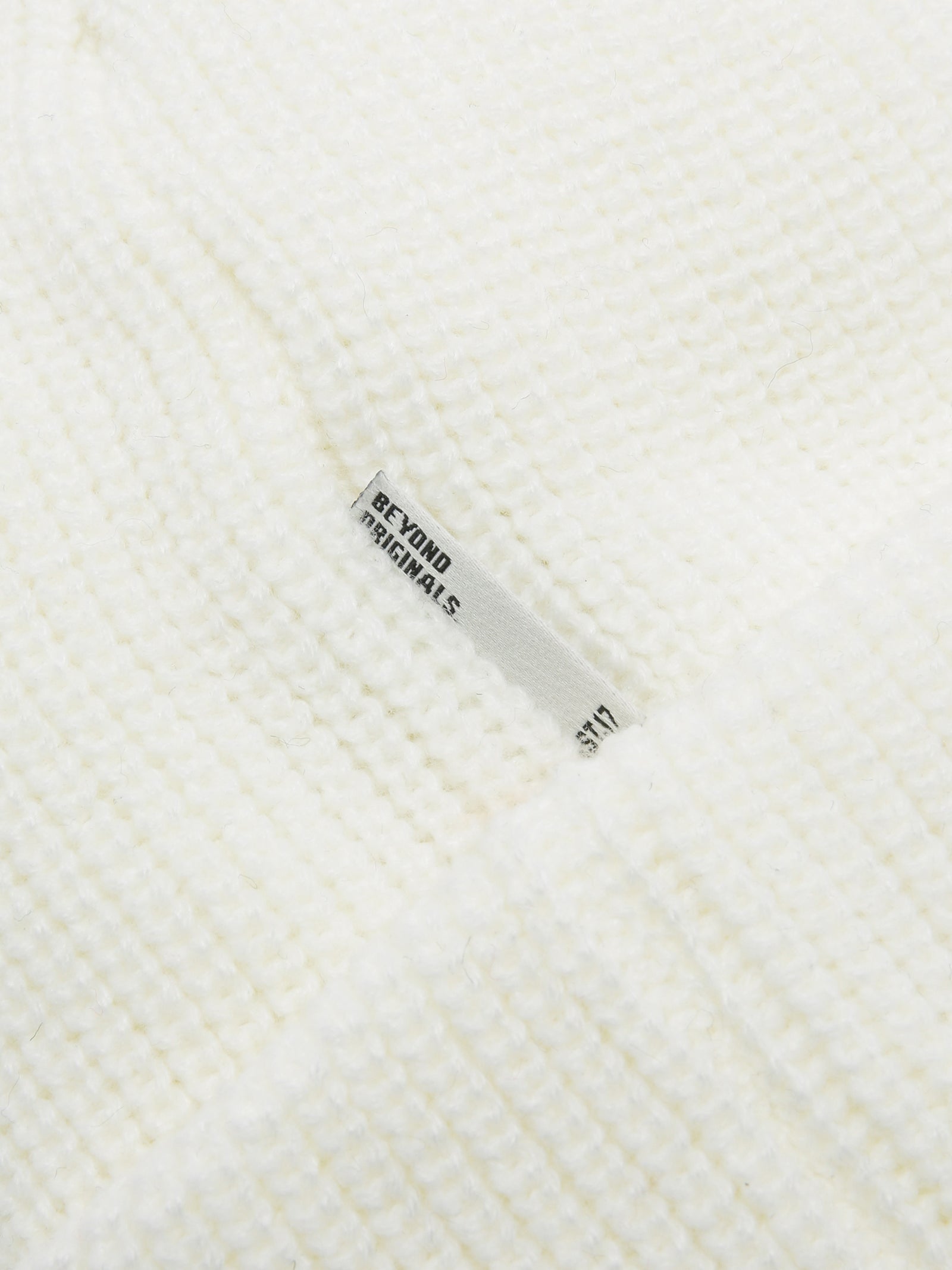 Rib Beanie in Off White