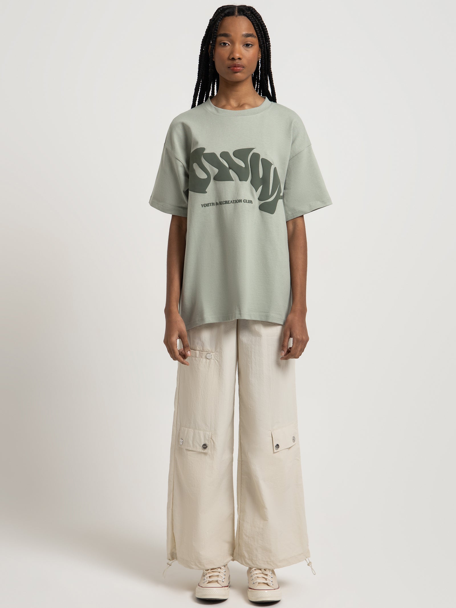 Owwy Heavyweight Puff T-Shirt in Sage Green