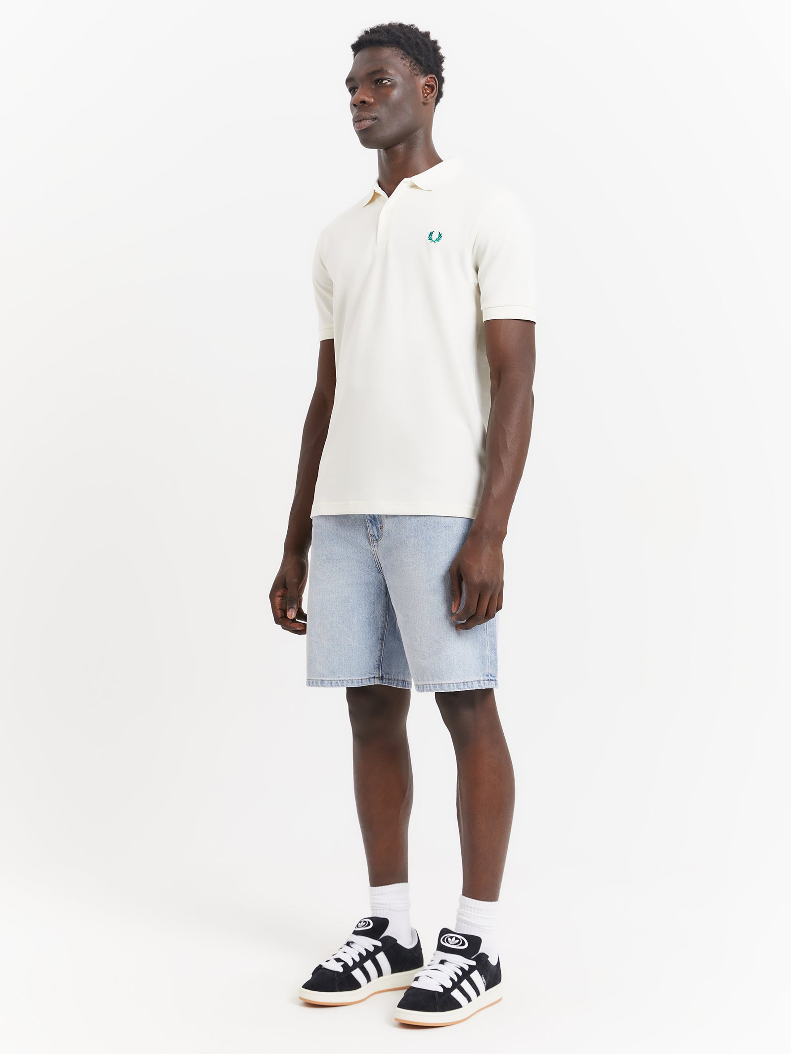 Plain Polo T-Shirt in Ecru