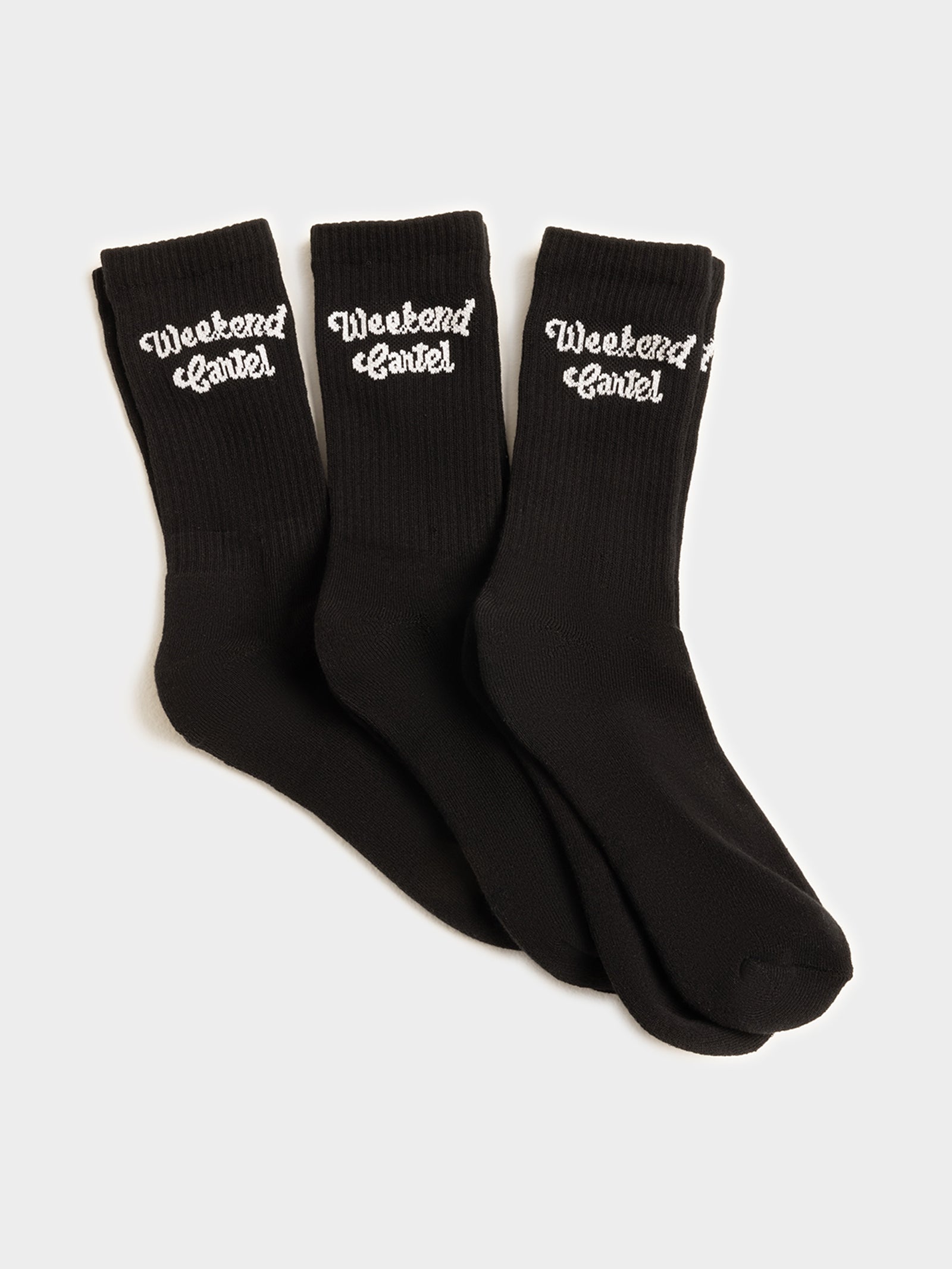 3 Pairs of Script Logo Crew Socks