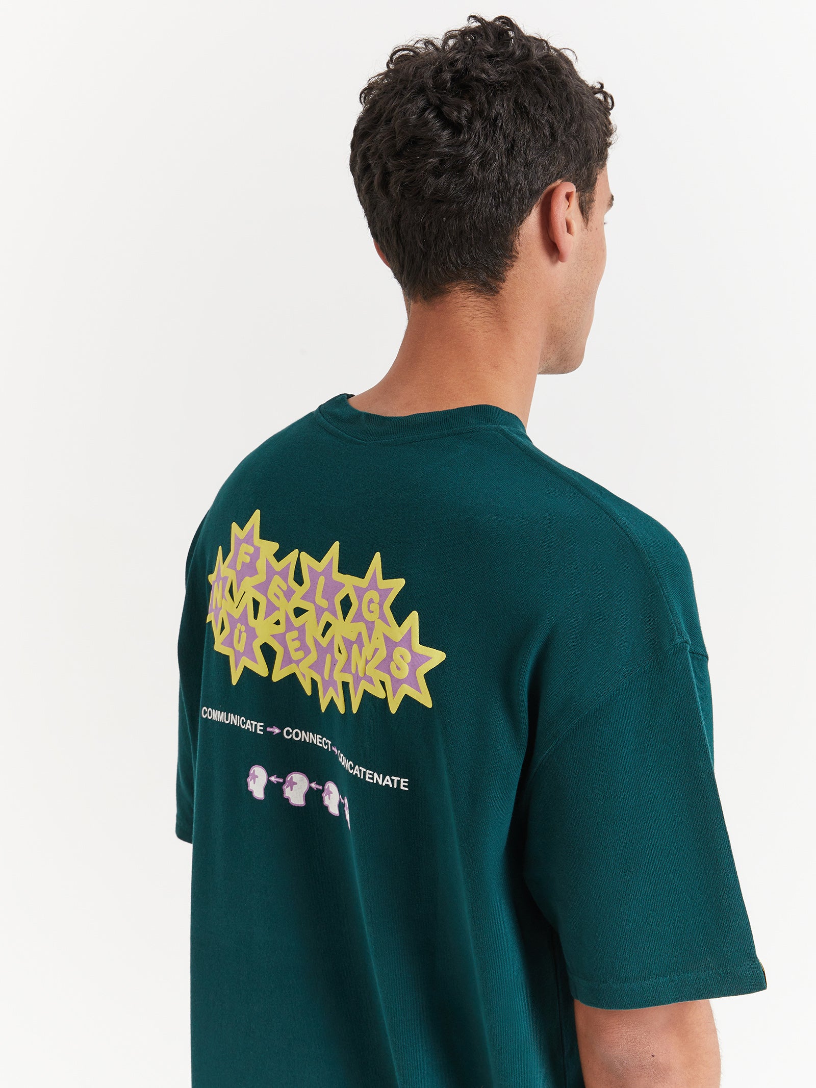 Connect Oversized Heavyweight T-Shirt in Green