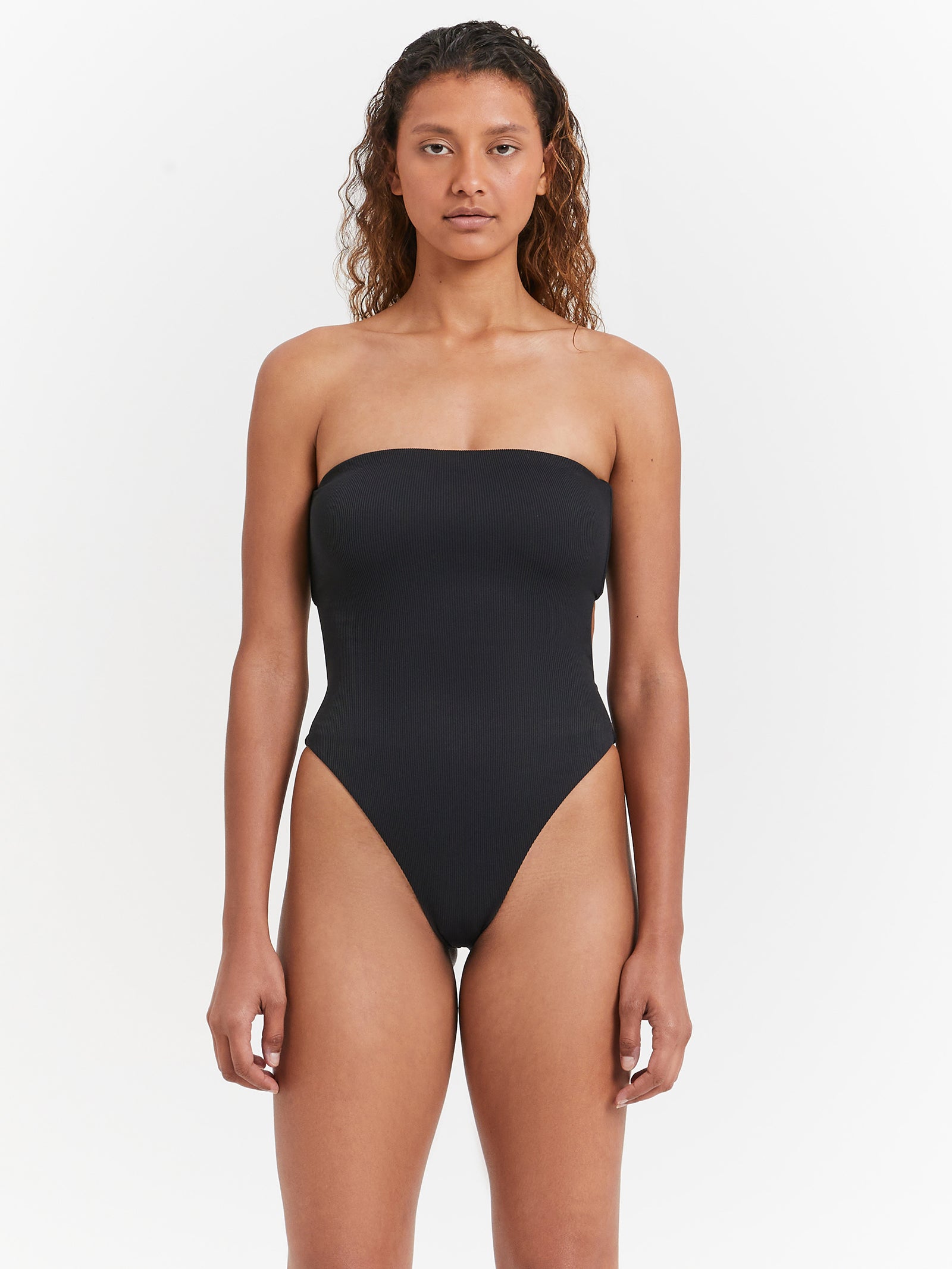 High Cut One Piece in Black