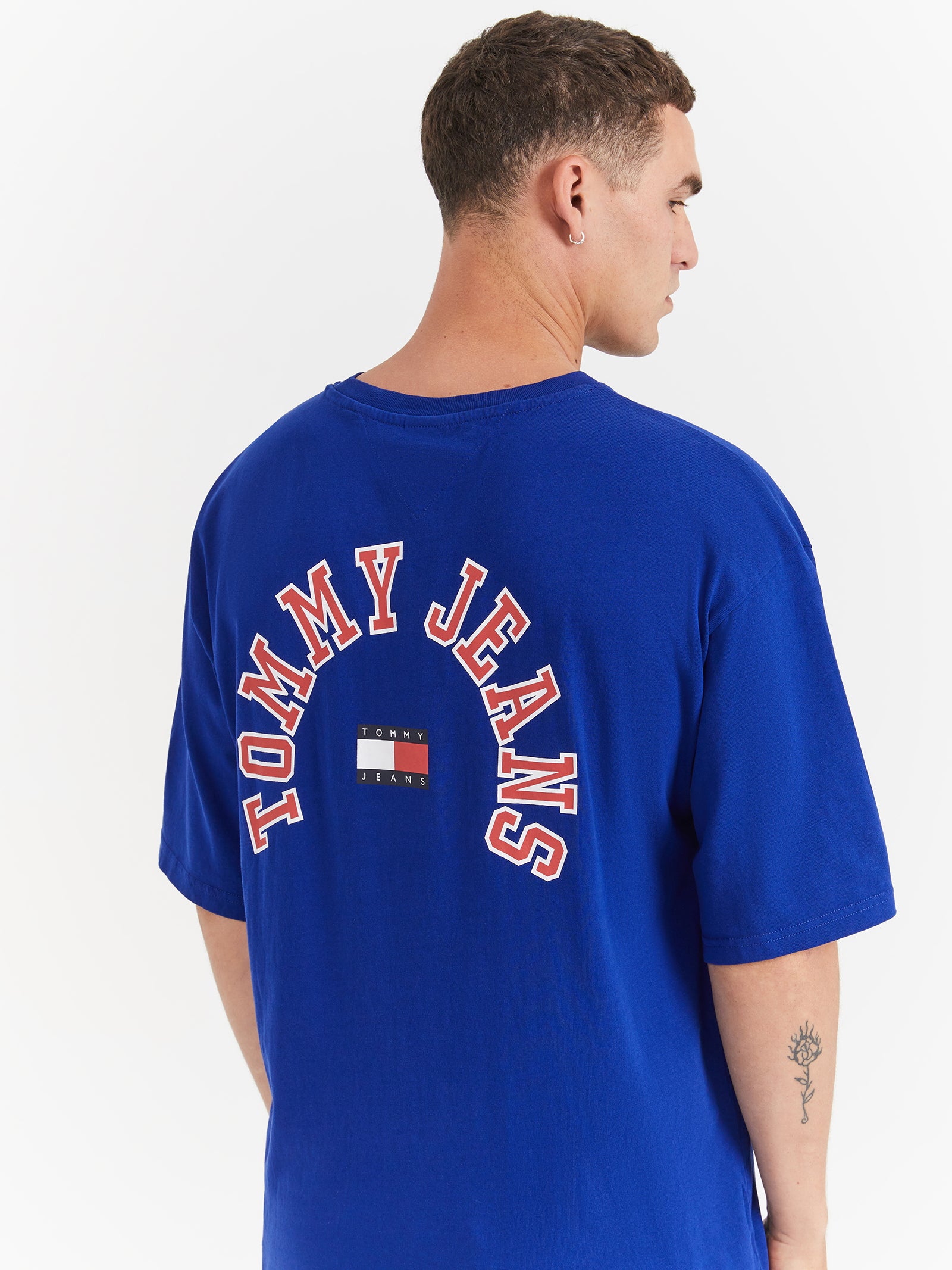 Plus Skate Curved College T-Shirt in Navy Voyage