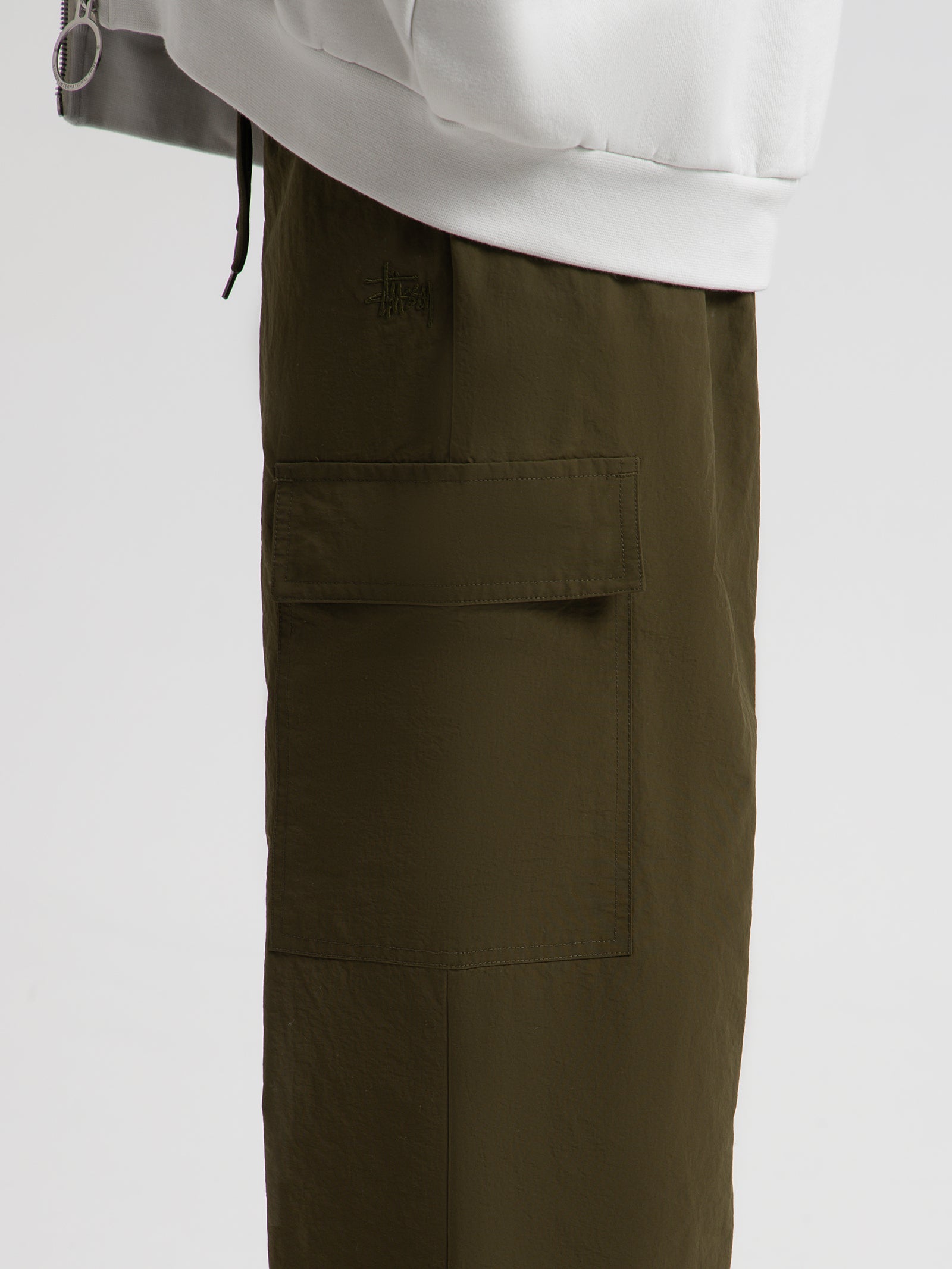 Nylon Cargo Pants in Flight Green