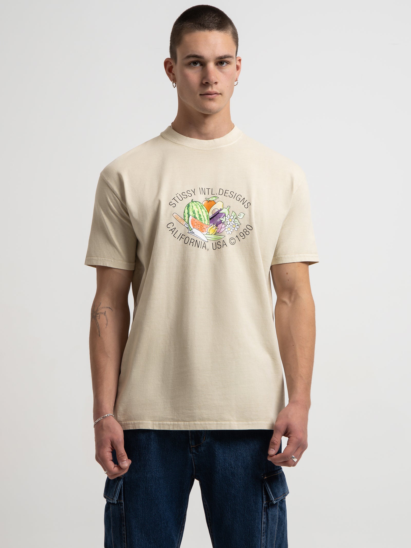 Garden Heavyweight Short Sleeve T-Shirt in Natural Pigment