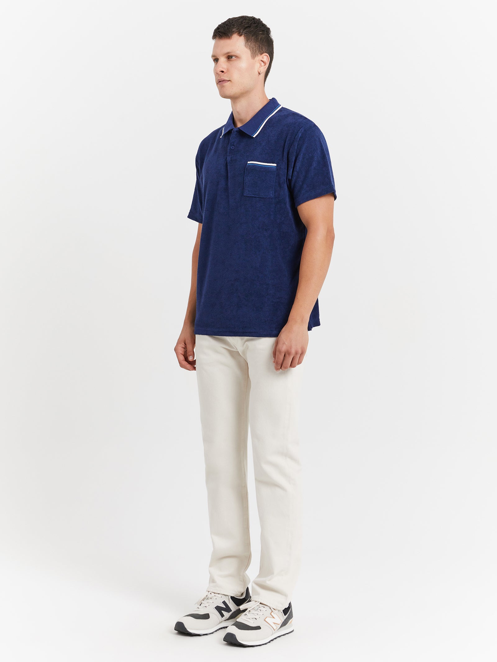 Gold Tab Walker Polo Shirt in League Medieval Blue