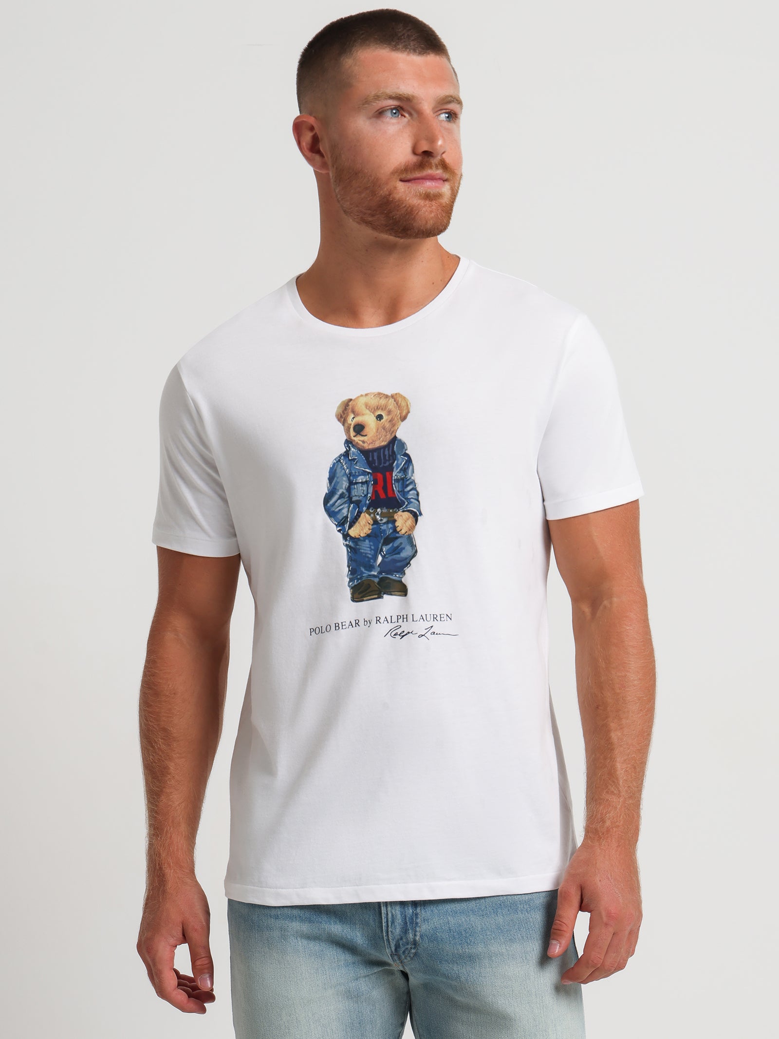 Denim Bear T-Shirt in White