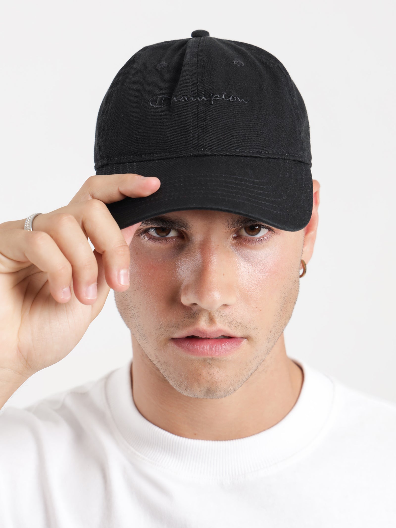 Tonal Script Cap in Black