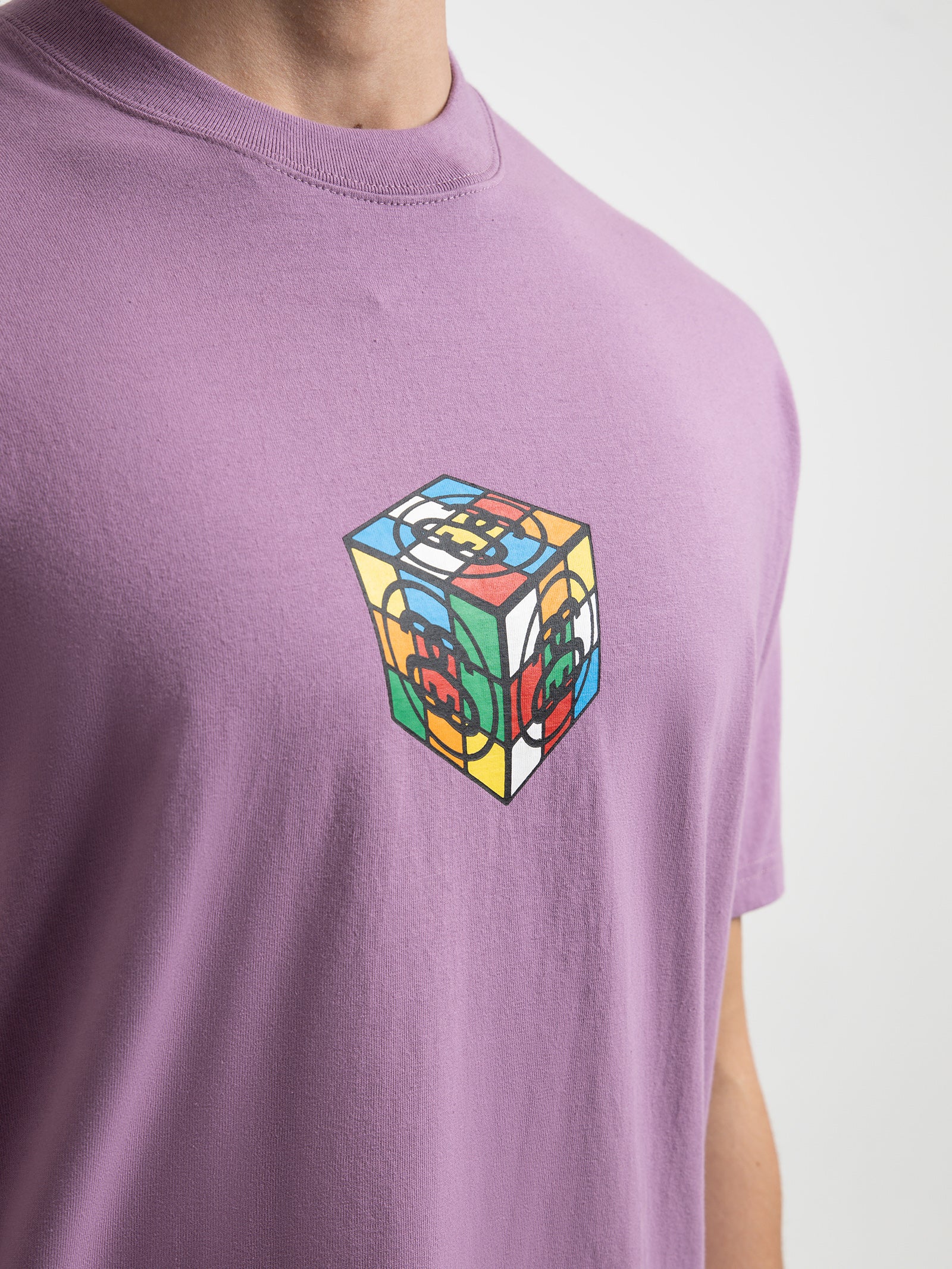 Cube Heavyweight Short Sleeve T-Shirt in Solid Orchid