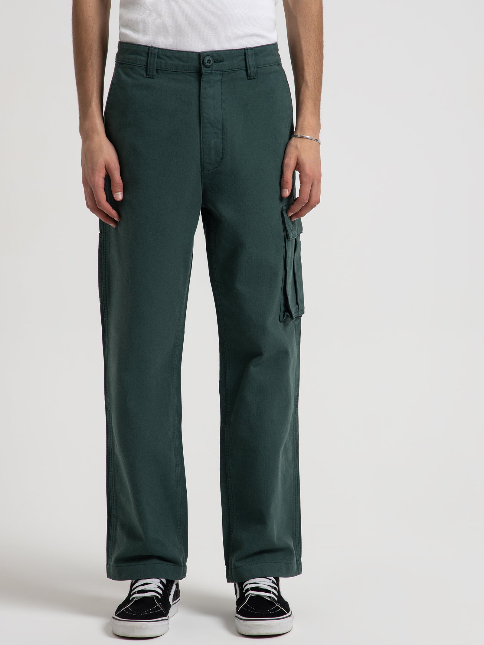 Breakdown Utility Cargo Pants in Dark Teal Green