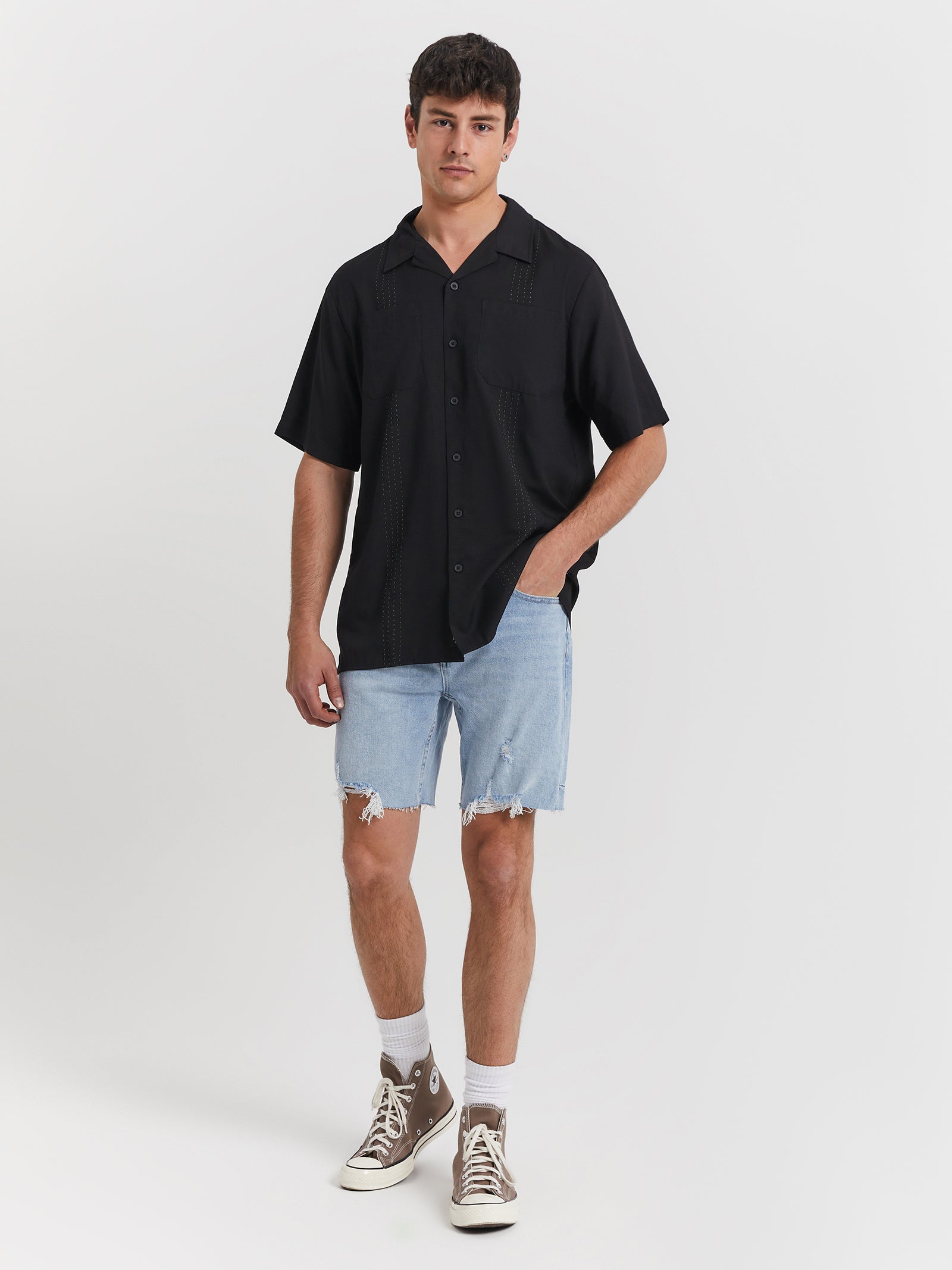 High Standards Bowling Shirt in Black