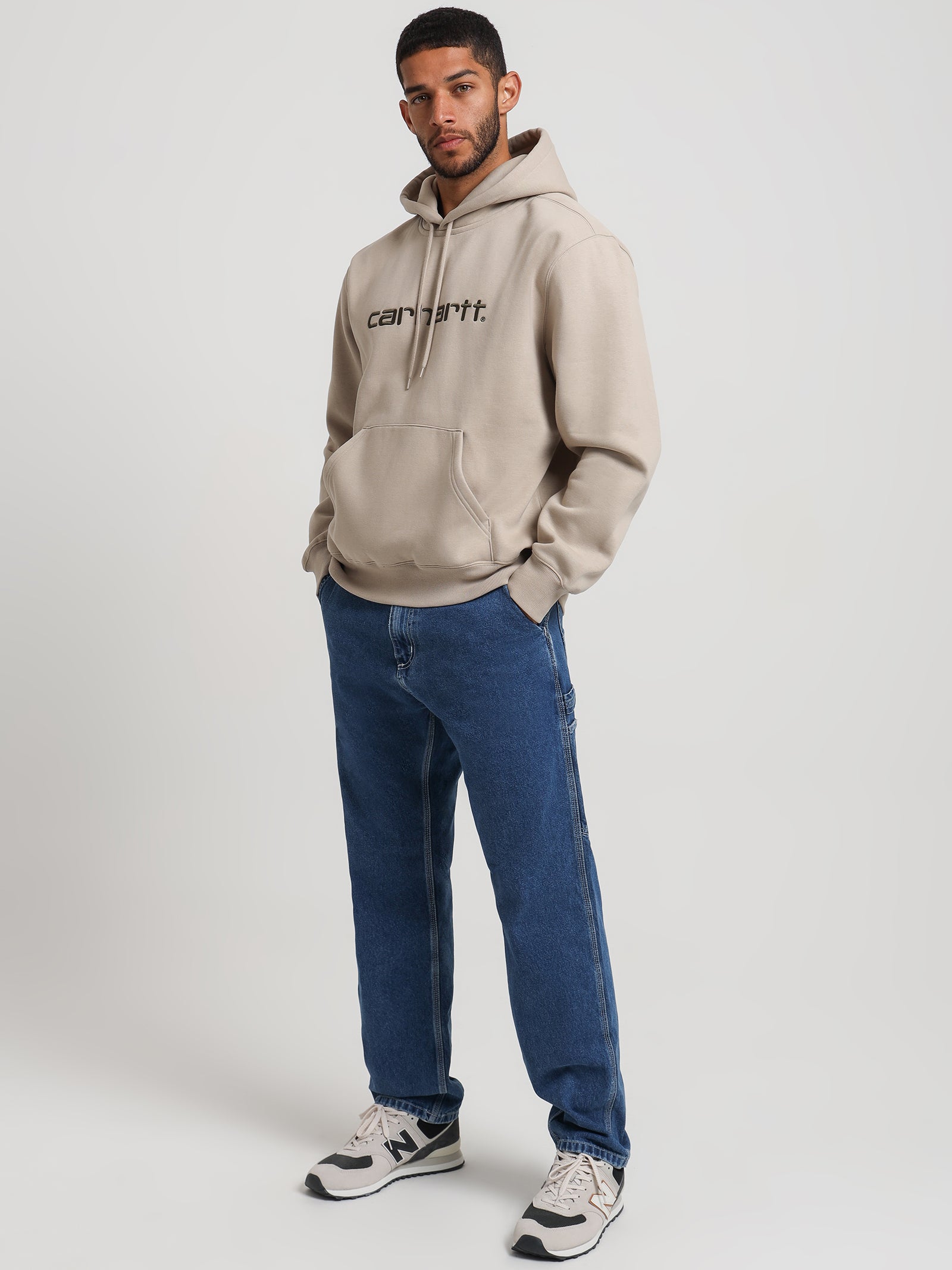 Hooded Carhartt Sweatshirt in Wall Cypress Tan