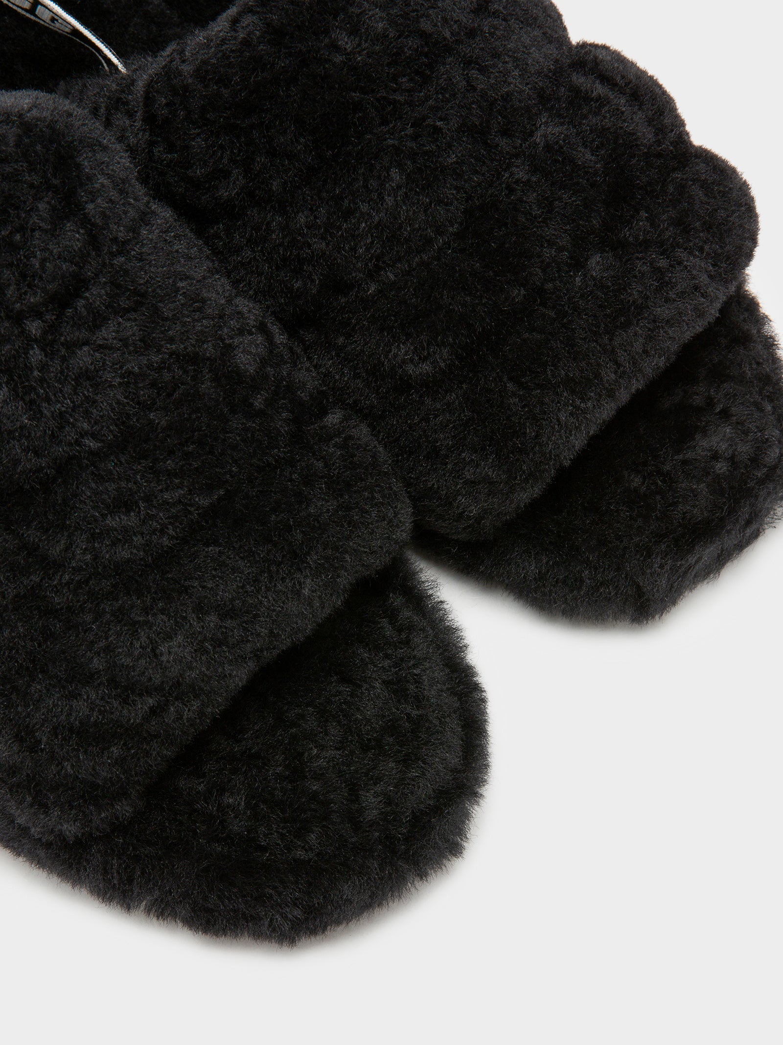 Womens Fluff Yeah Slides in Black